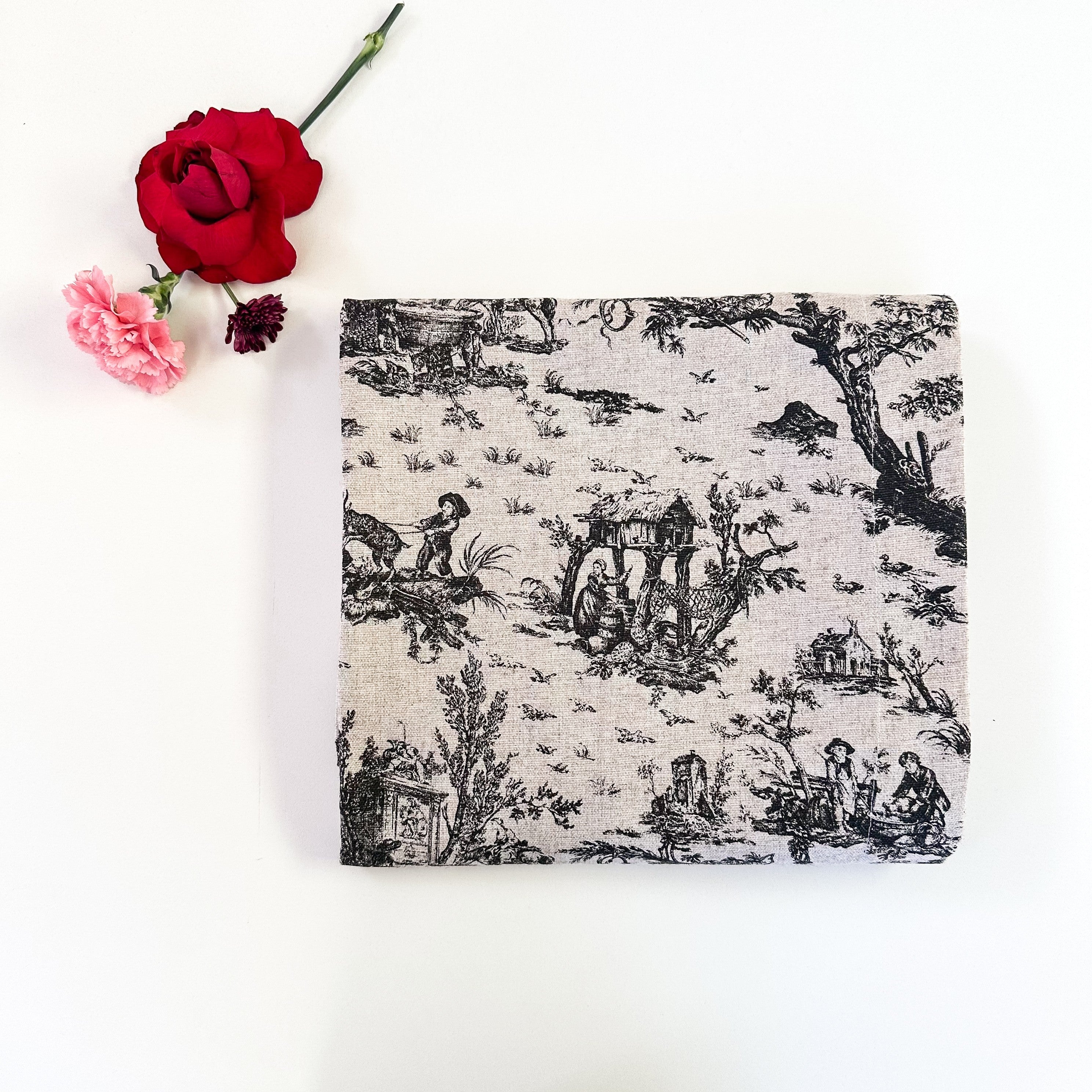 Toalha de Mesa Toile de Jouy preta 2,00 cm X 1,50 cm