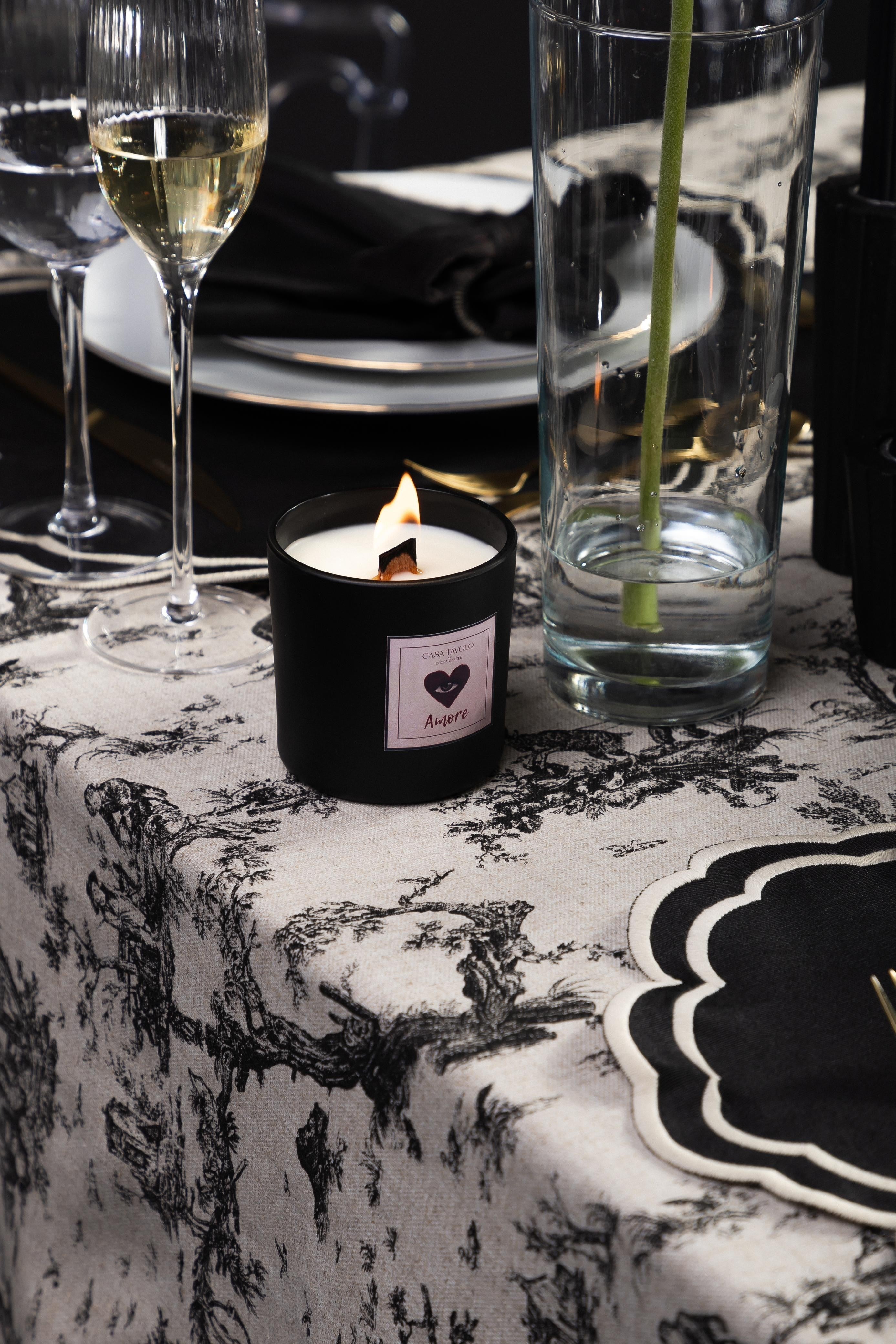 Toalha de Mesa Toile de Jouy preta 2,00 cm X 1,50 cm