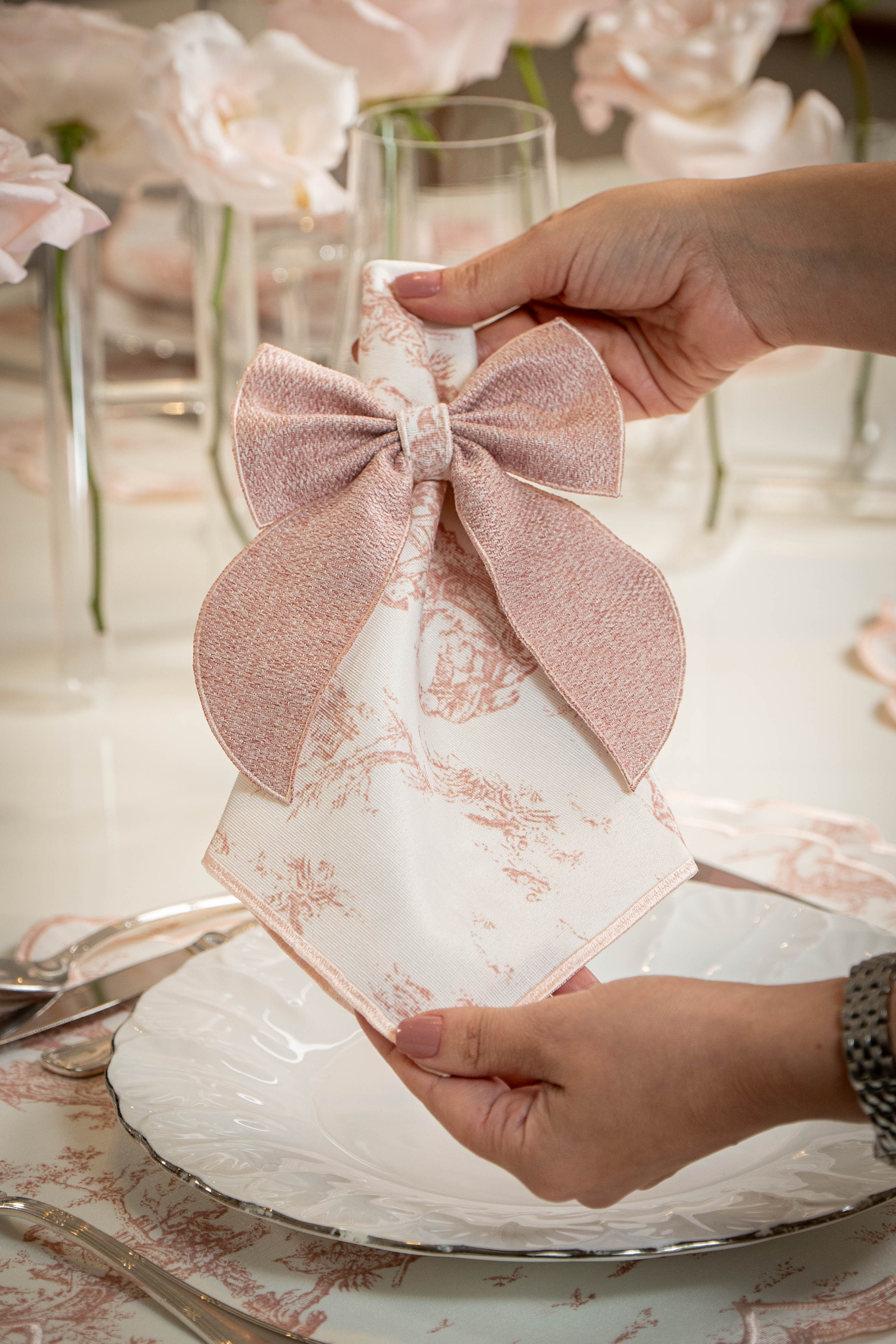 Guardanapo Toile de Jouy Rosé