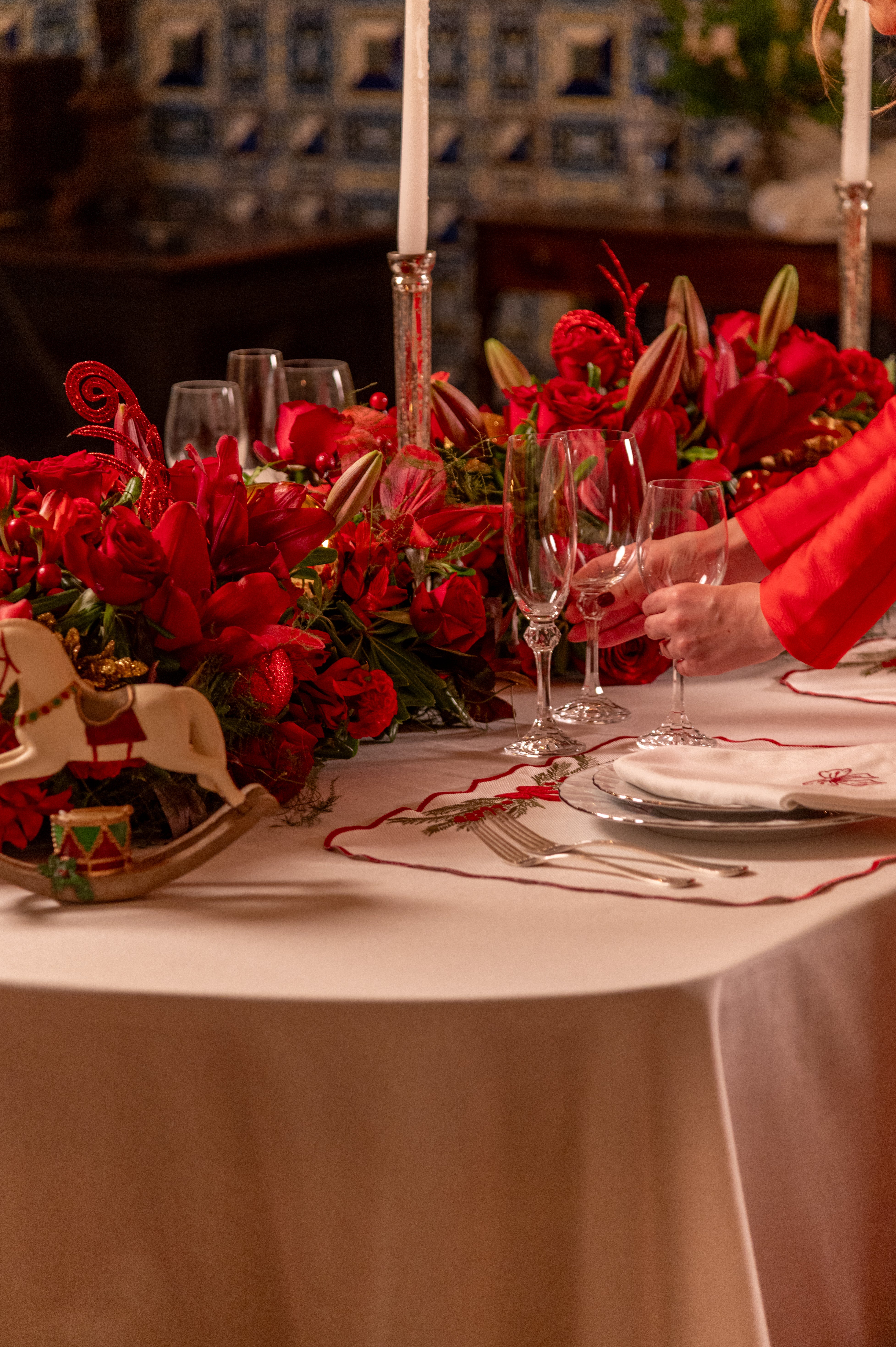 Toalha de Mesa Retangular Coleção Carrossel de Natal