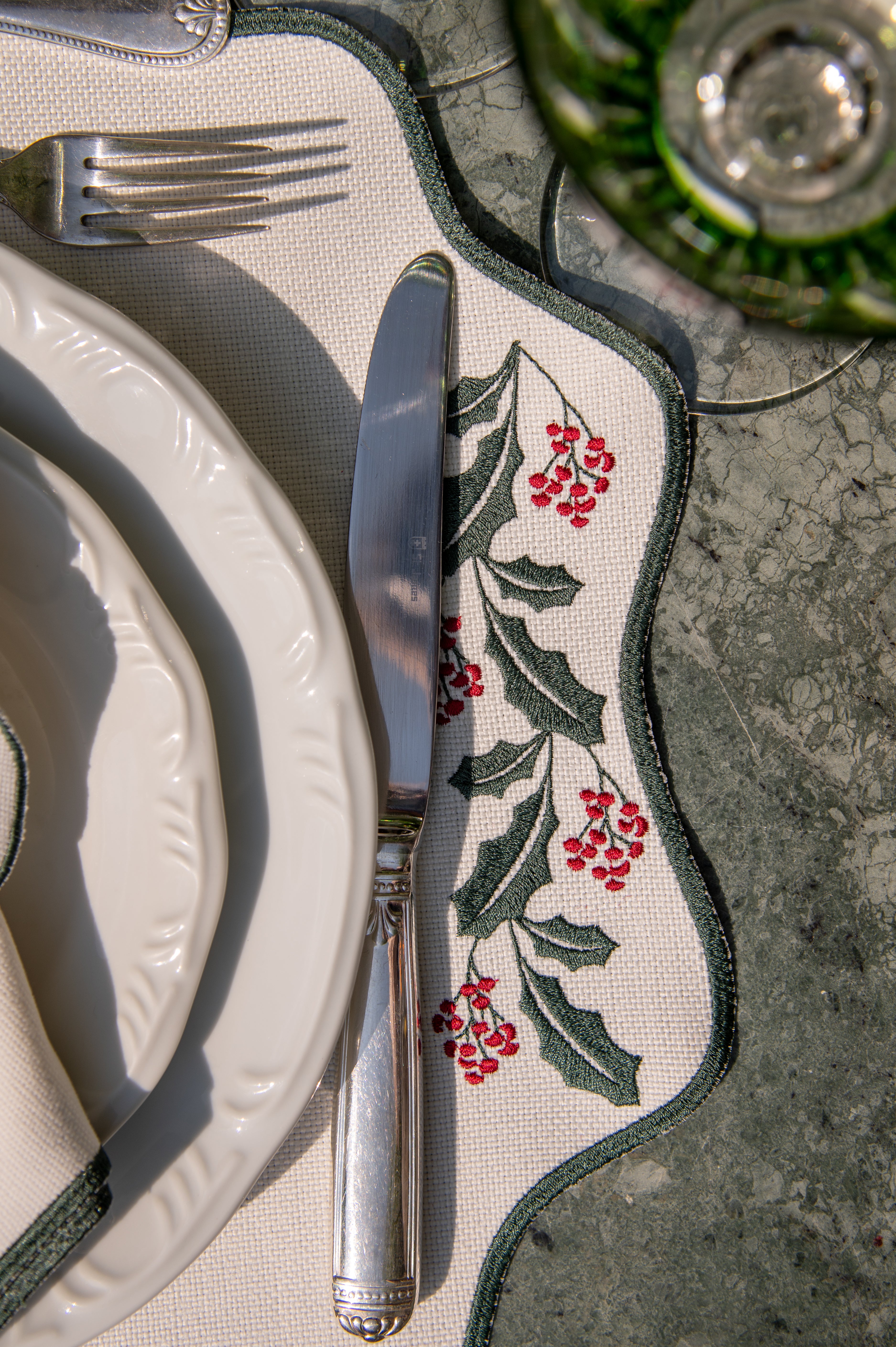 Lugar Americano Raminhos Natalinos Verde