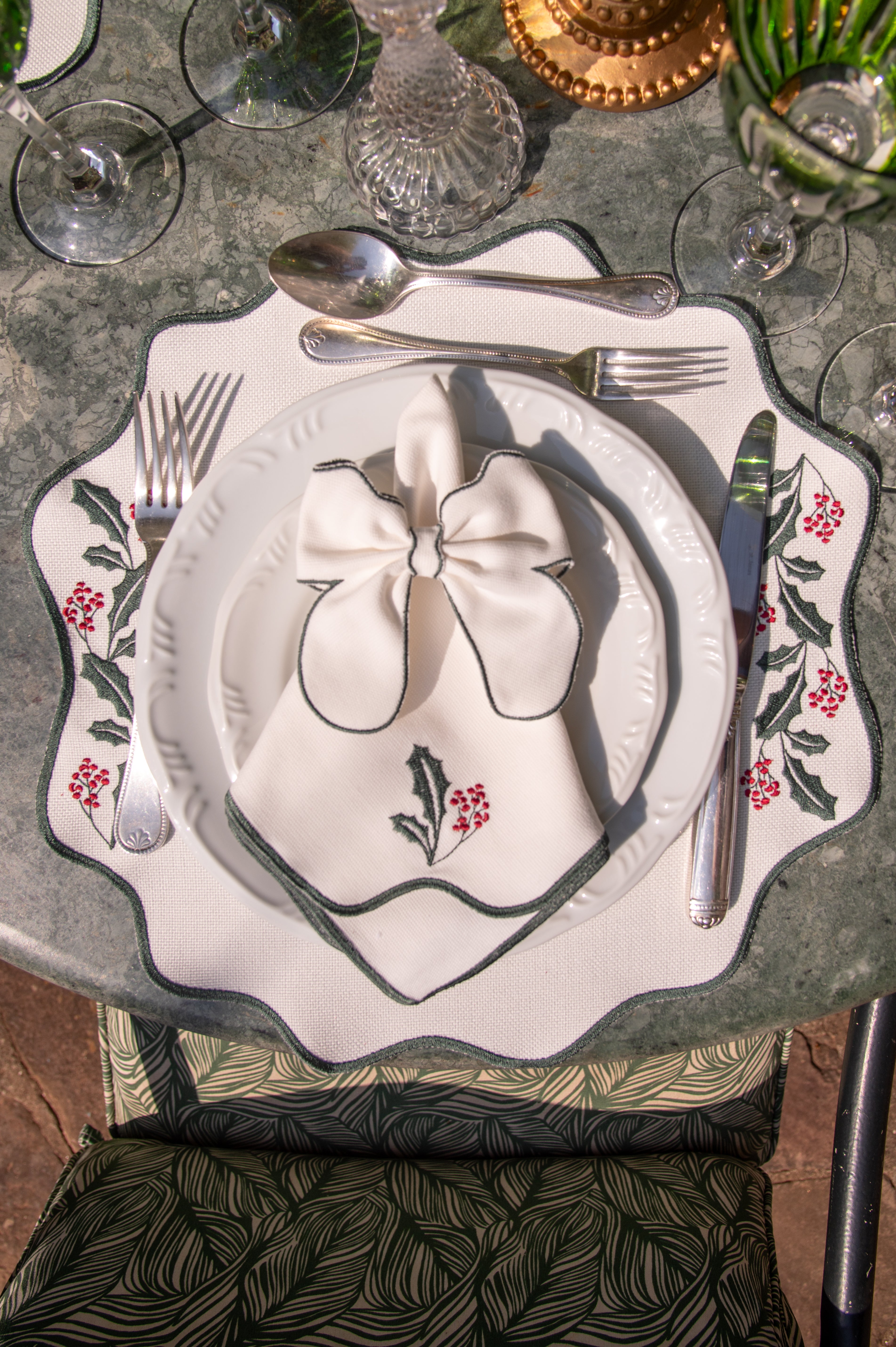 Lugar Americano Raminhos Natalinos Verde