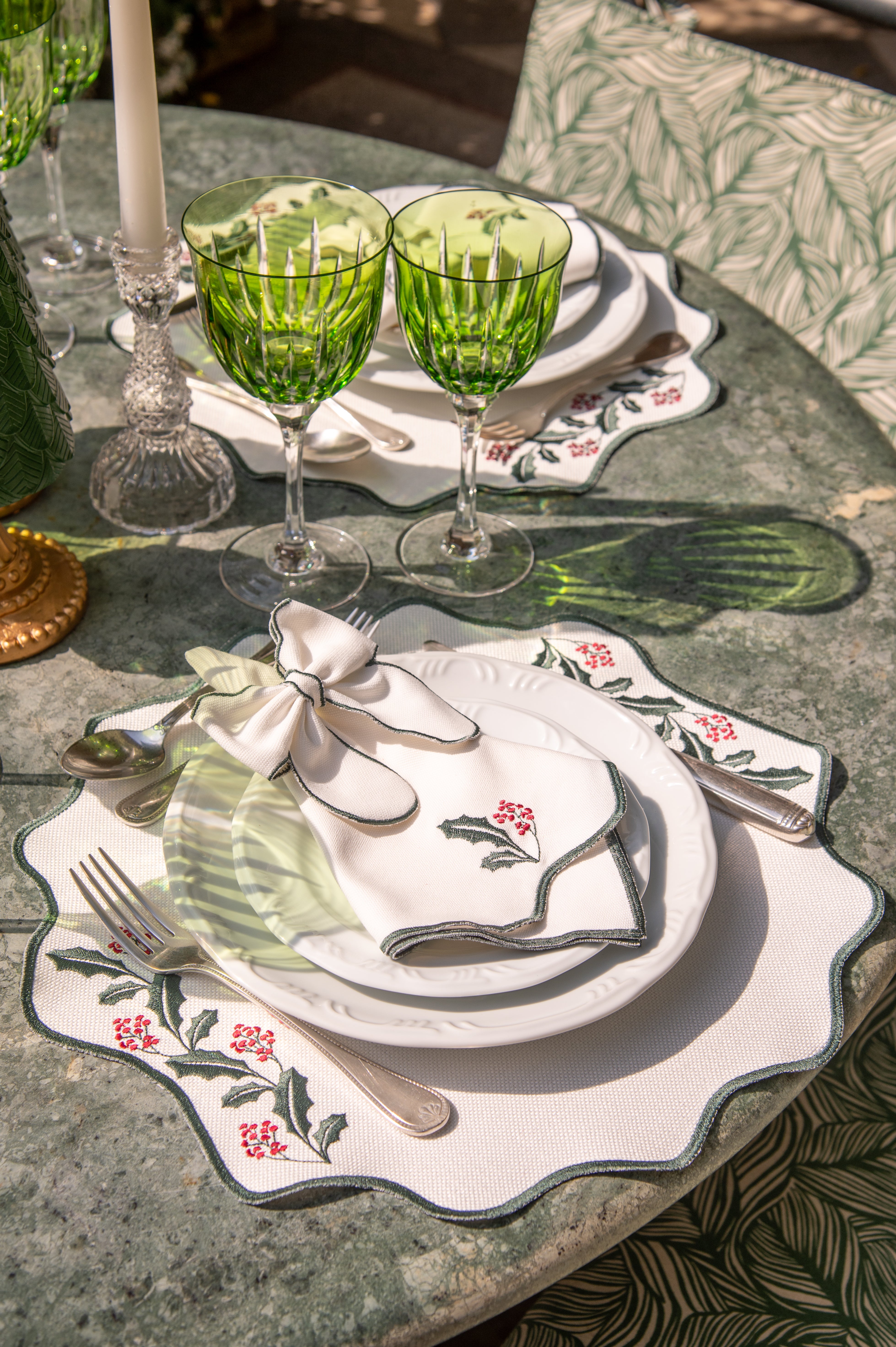 Lugar Americano Raminhos Natalinos Verde