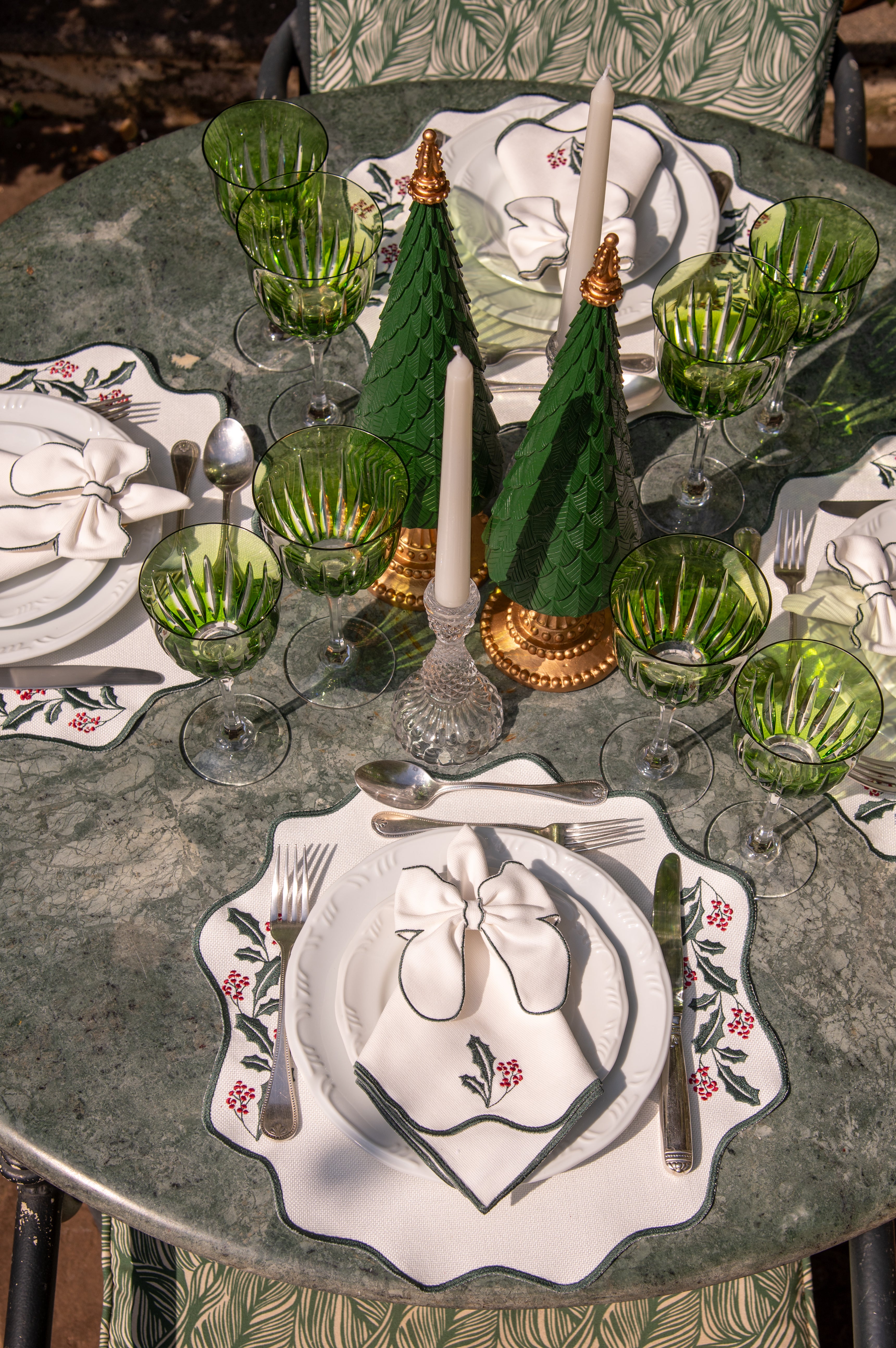 Lugar Americano Raminhos Natalinos Verde