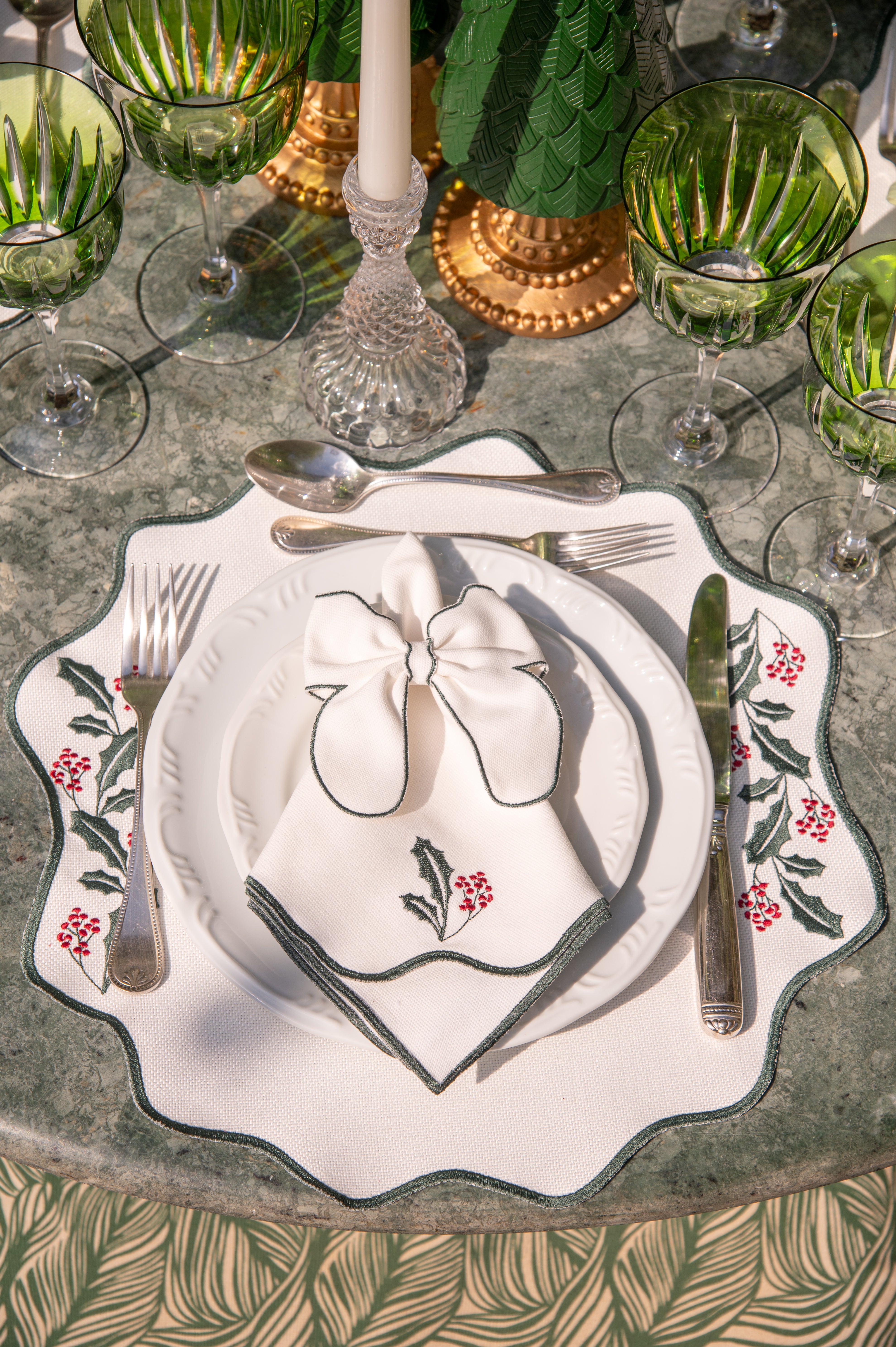 Lugar Americano Raminhos Natalinos Verde