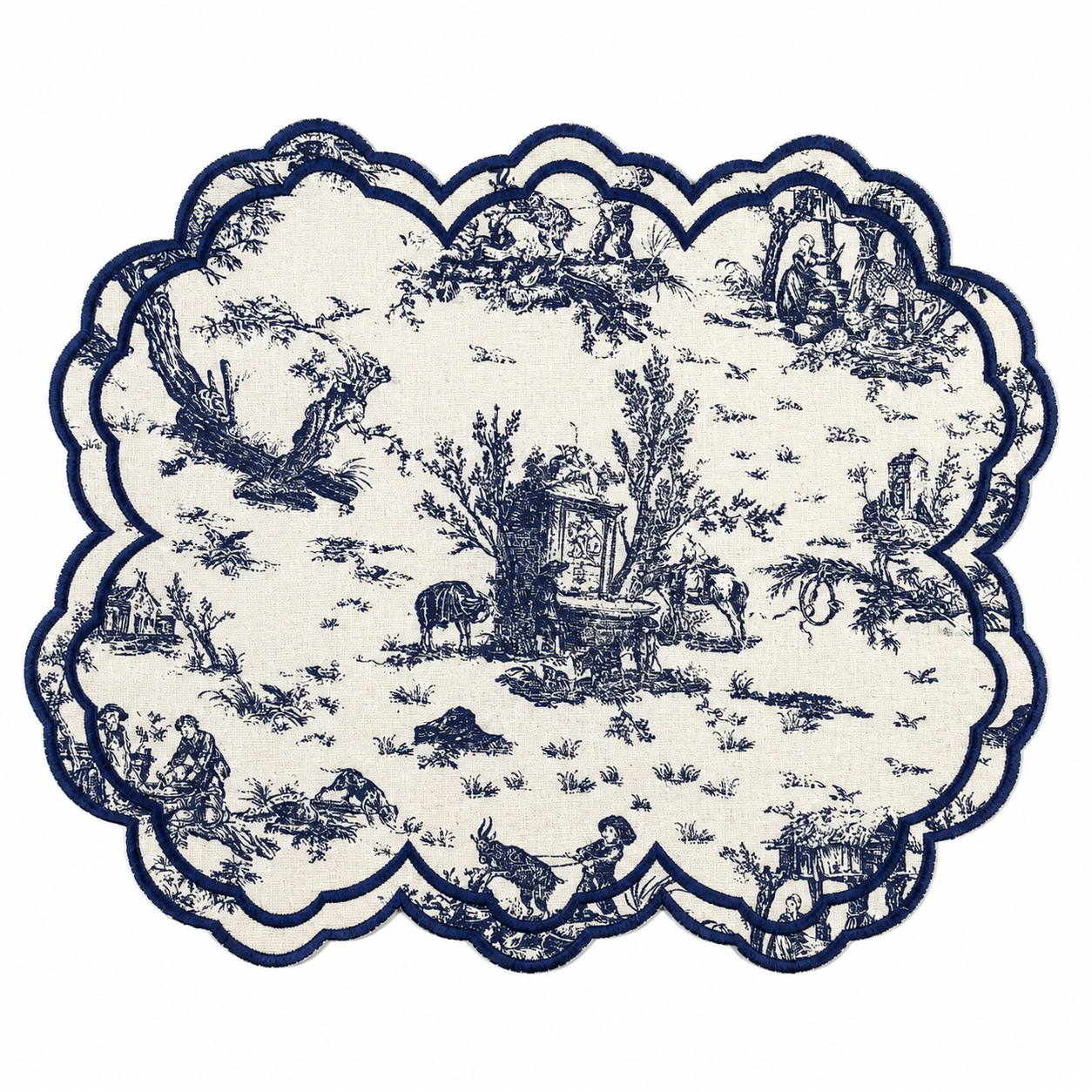 Lugar Americano Toile de Jouy Azul
