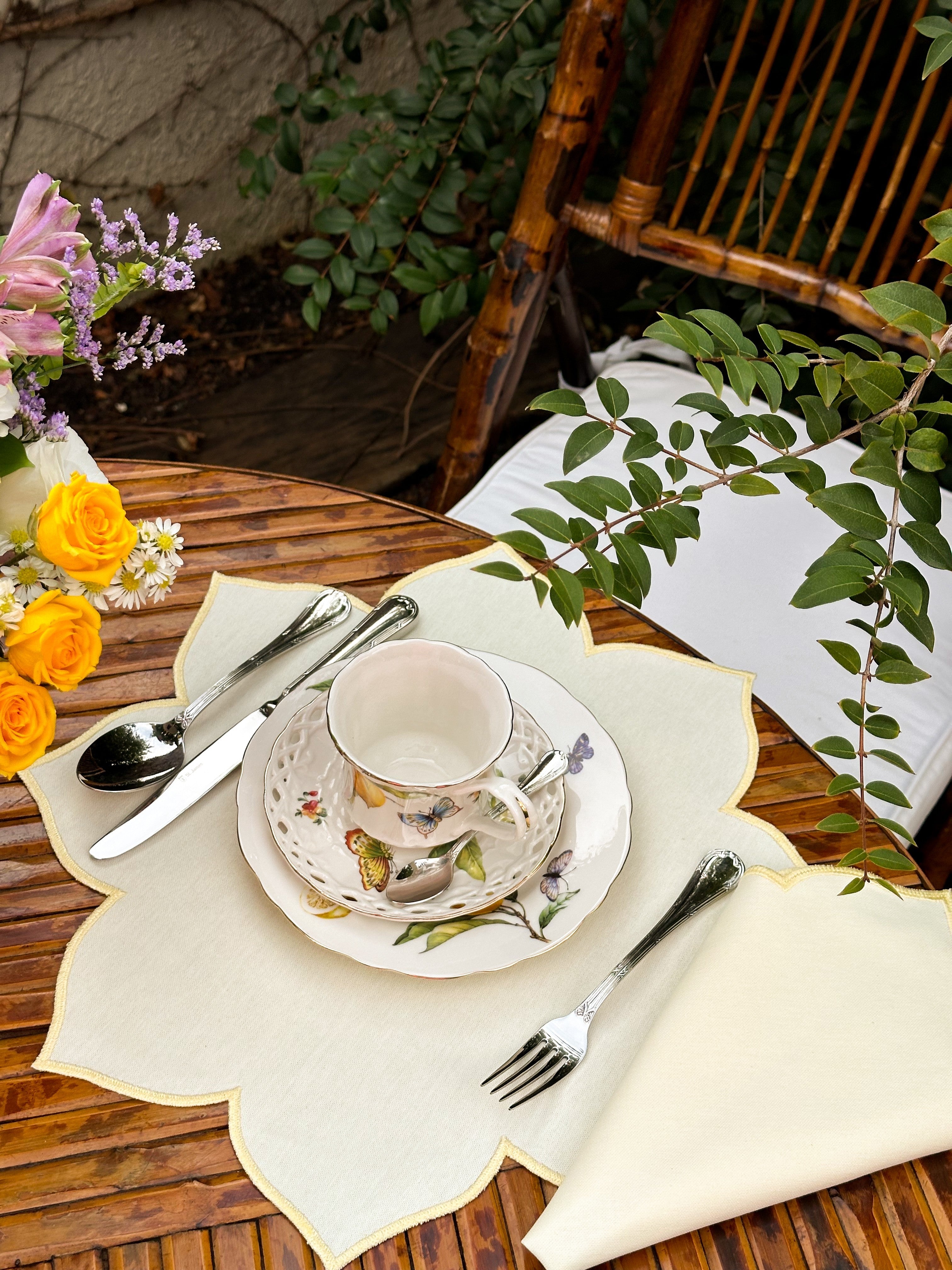 Lugar Americano Flor Amarelo