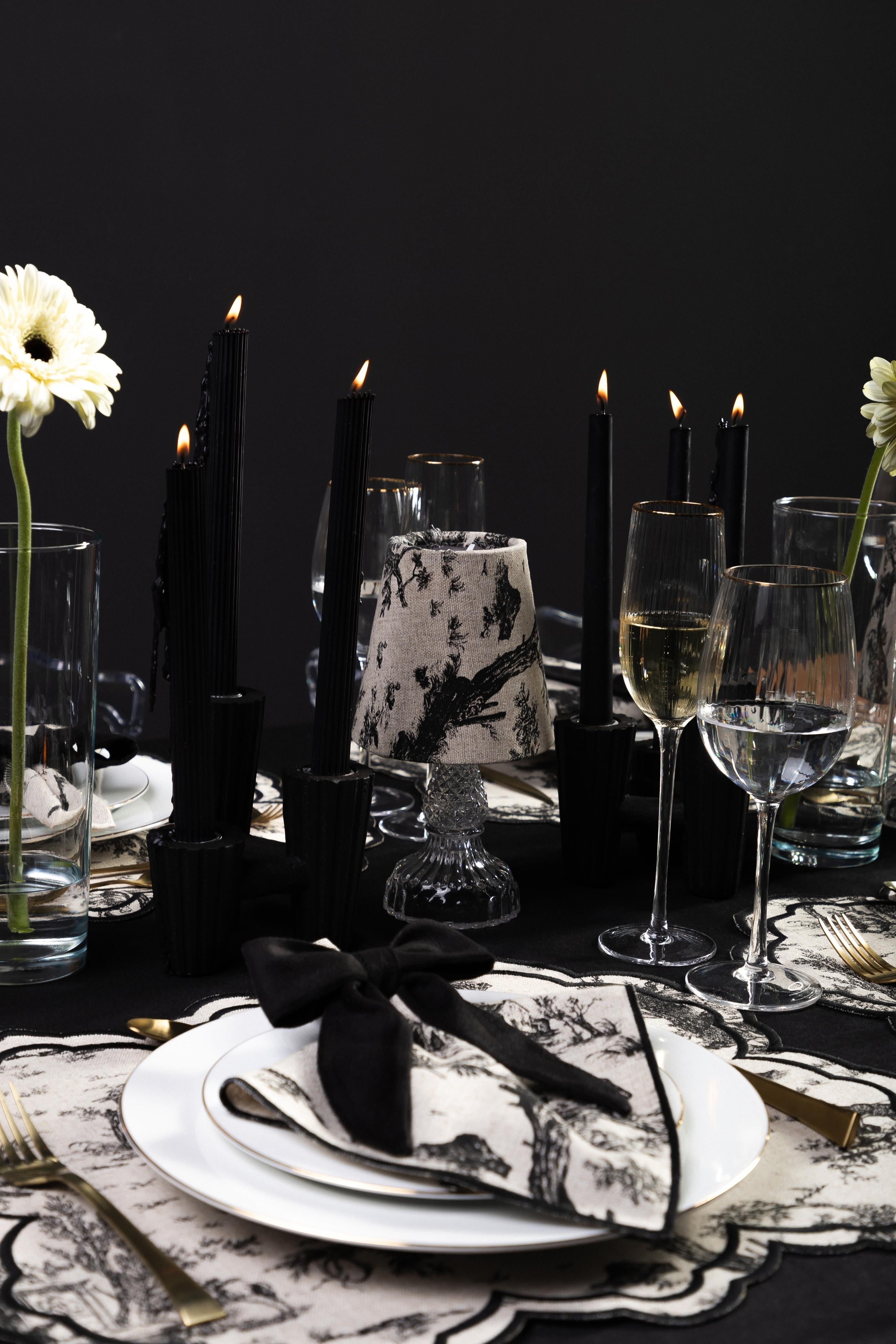 Conjunto Toile de Jouy Preto