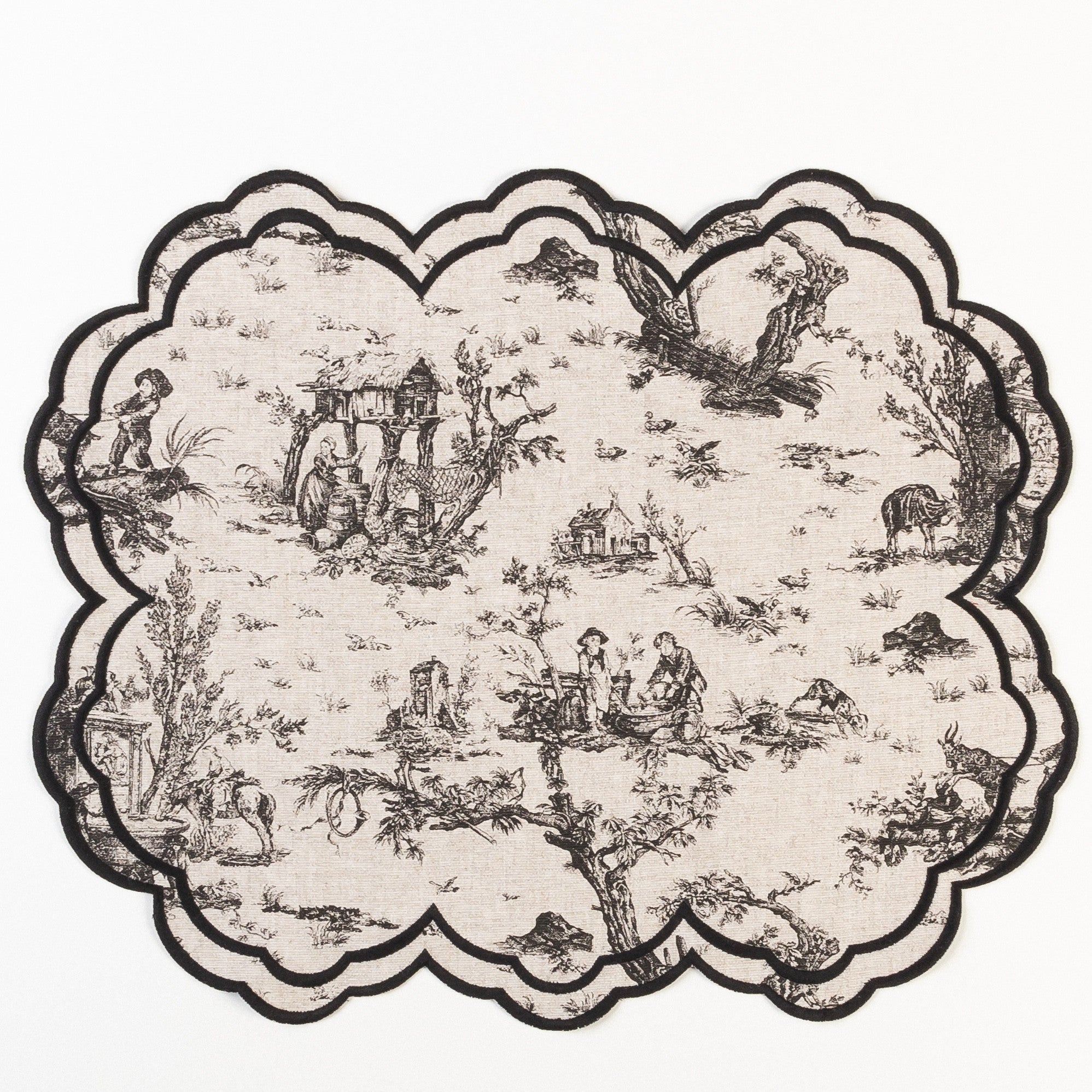 Lugar Americano Toile de Jouy Preto