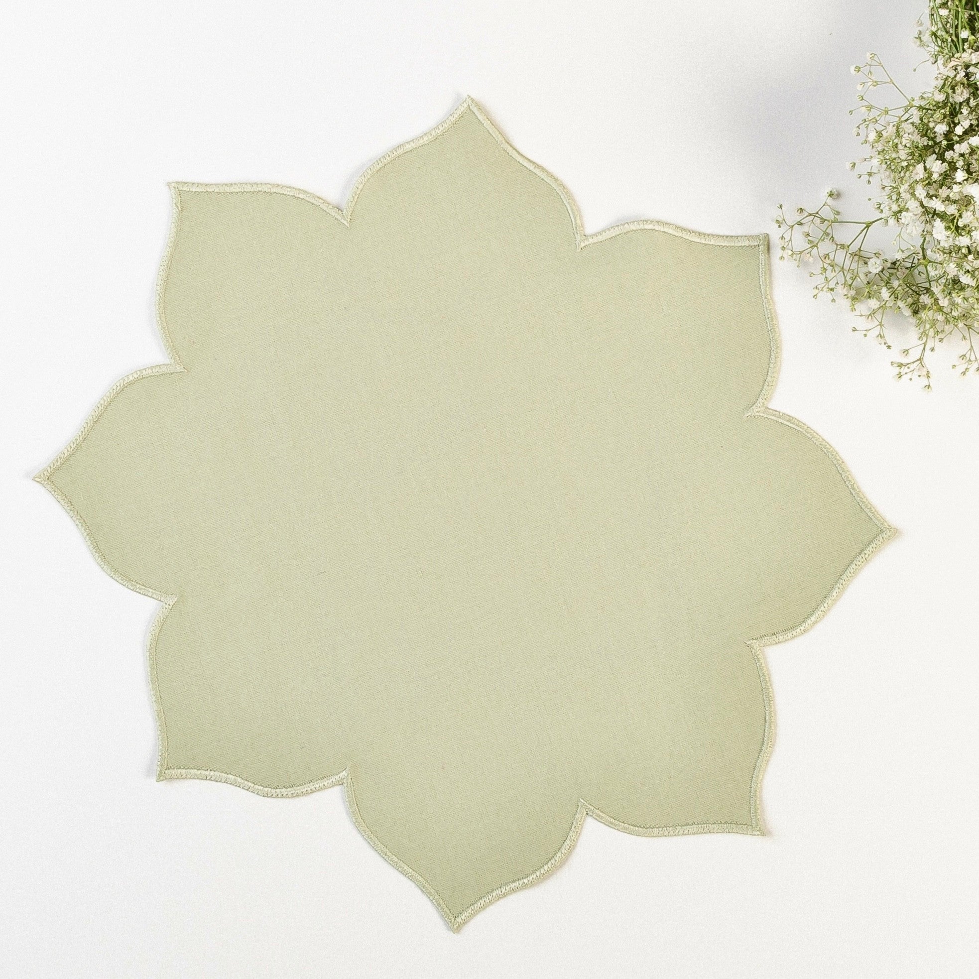 Lugar Americano Flor Verde Pistache