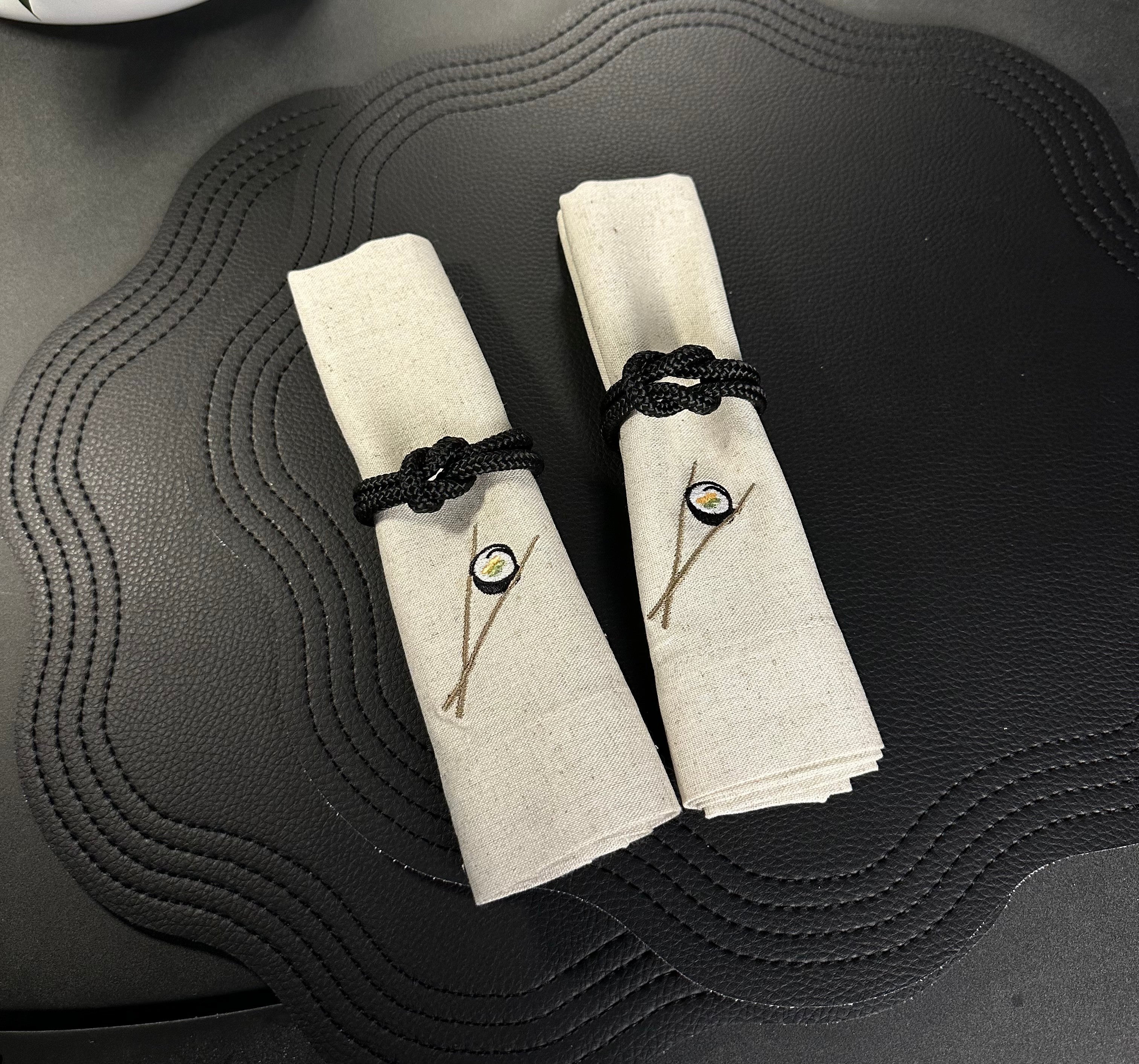 Porta Guardanapo Cordão Náutico Preto