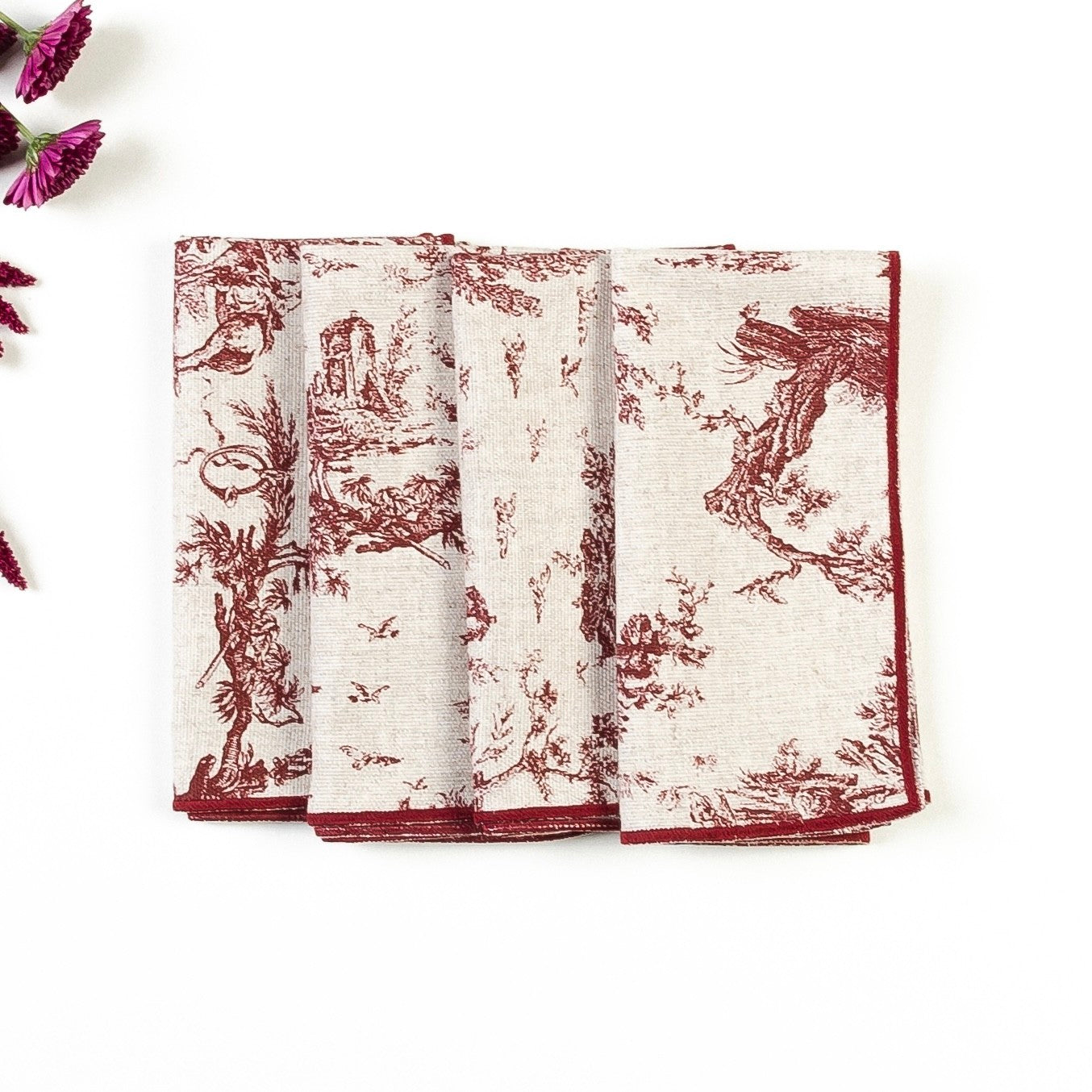 Guardanapo Toile de Jouy Vermelho