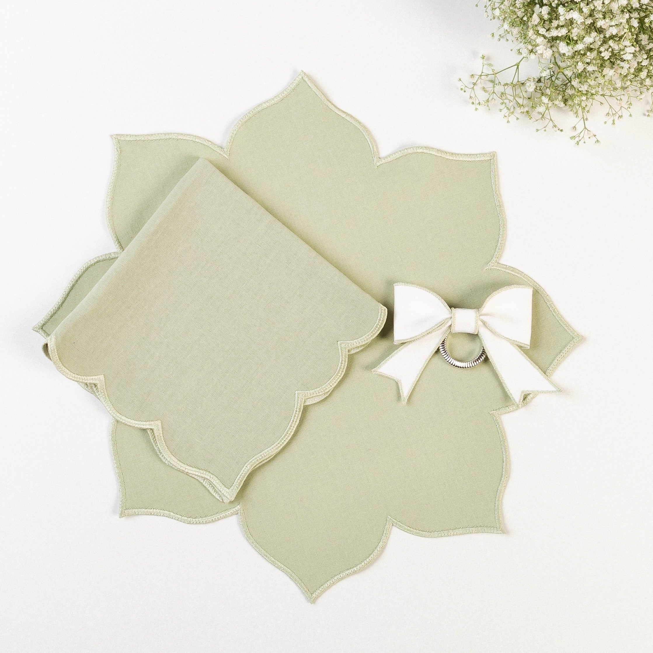 Guardanapo Flor Verde Pistache