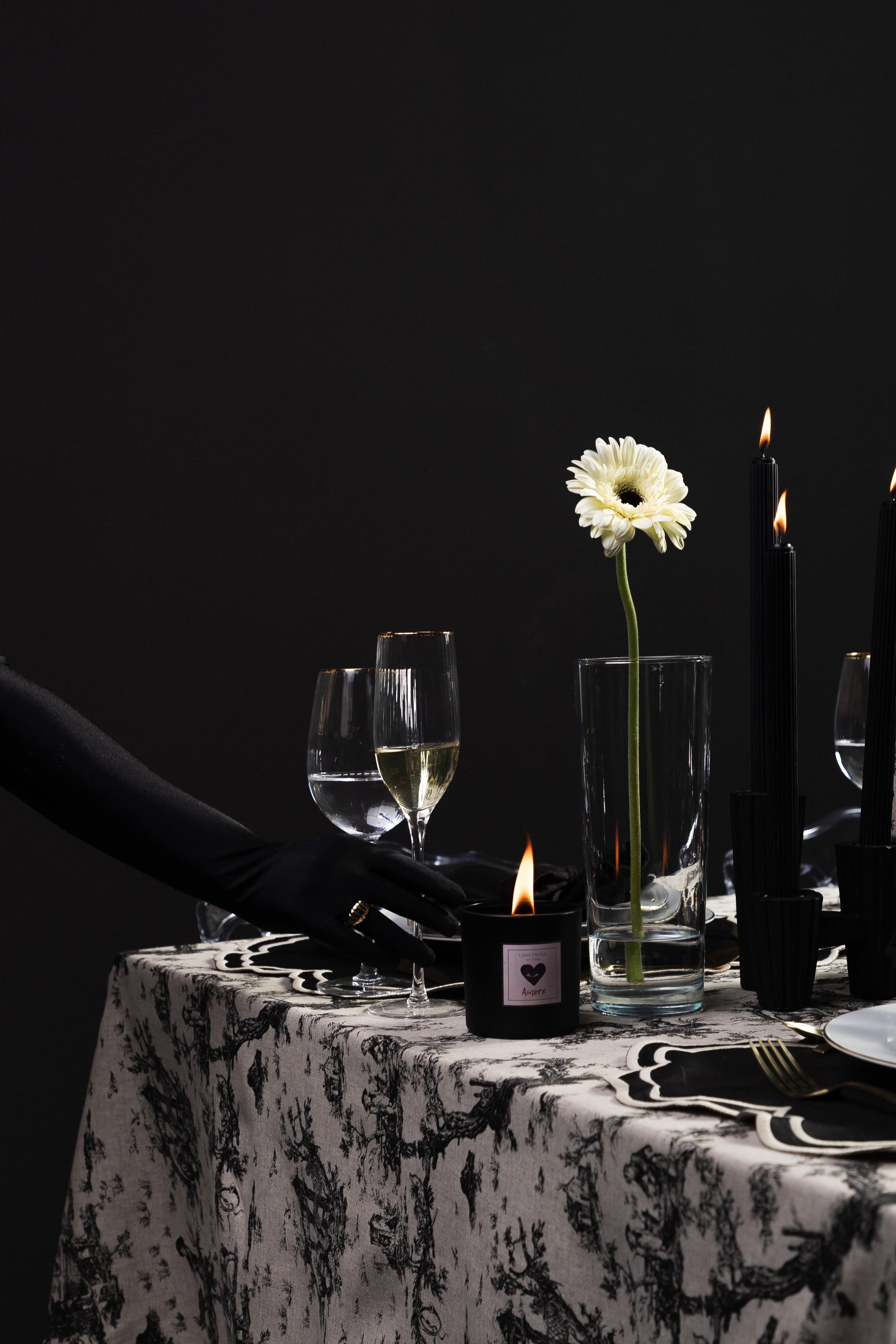 Toalha de Mesa Toile de Jouy Preta 3,00 cm X 2,00 cm