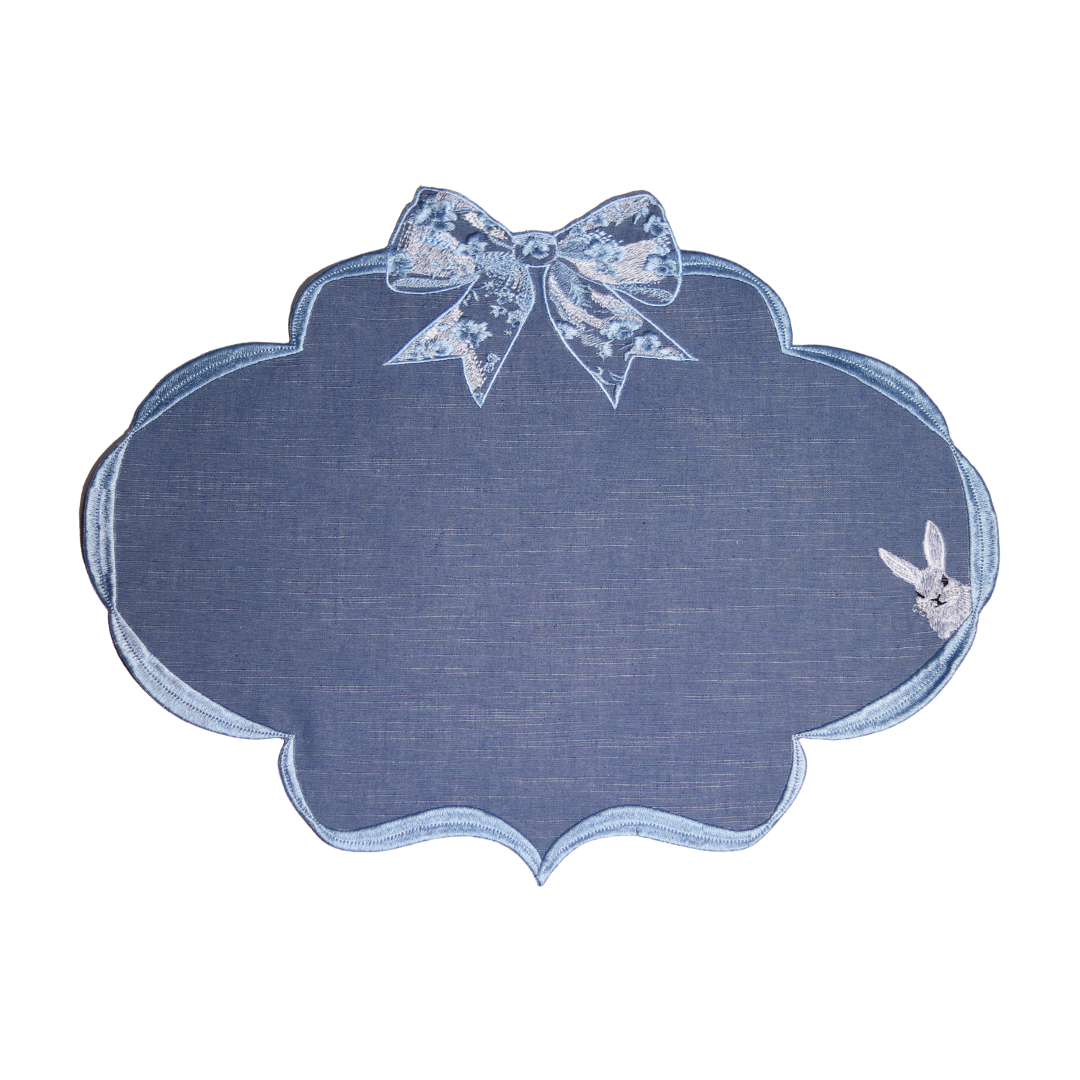 Lugar Americano Laço de Páscoa Azul