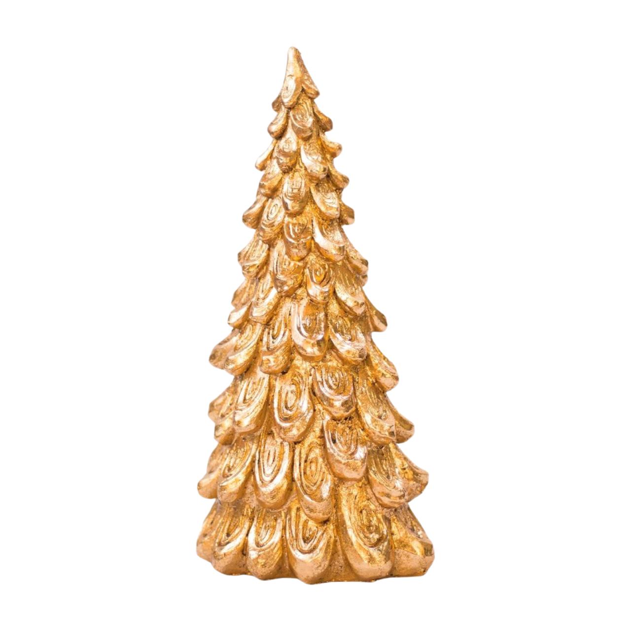 Árvore Decorativa Dourada em Resina