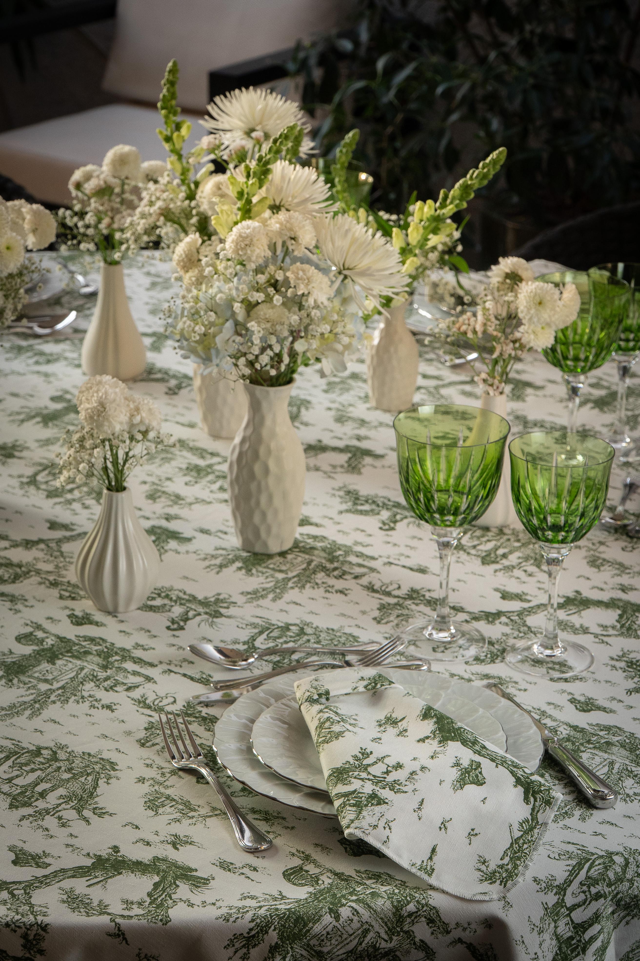 Guardanapo Toile de Jouy Verde