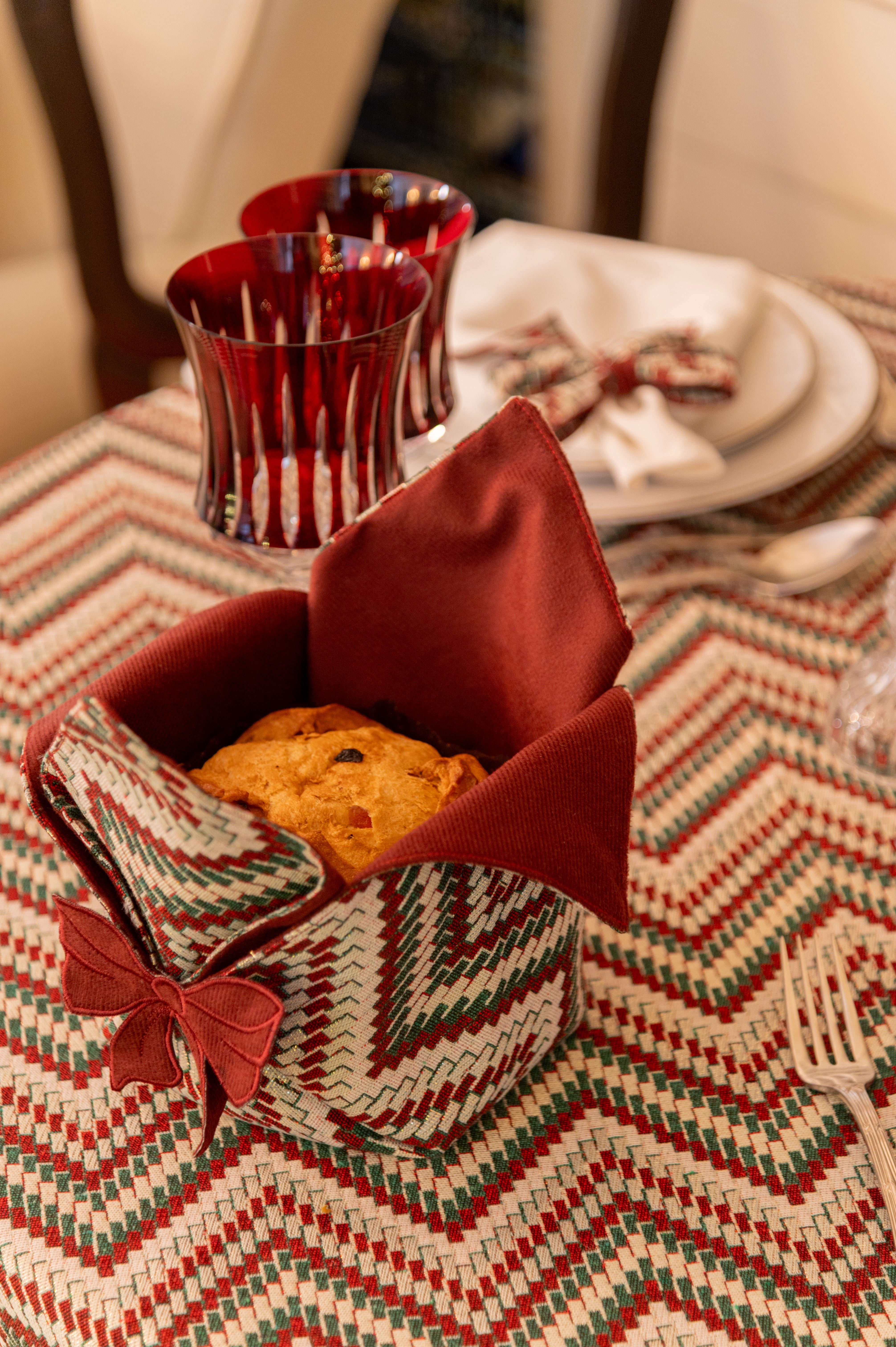 Porta-Panetone Laço – Coleção Magia de Natal