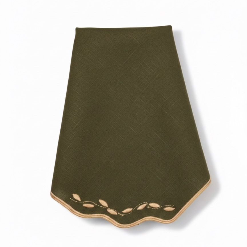 Guardanapo Folhas Douradas Verde Musgo