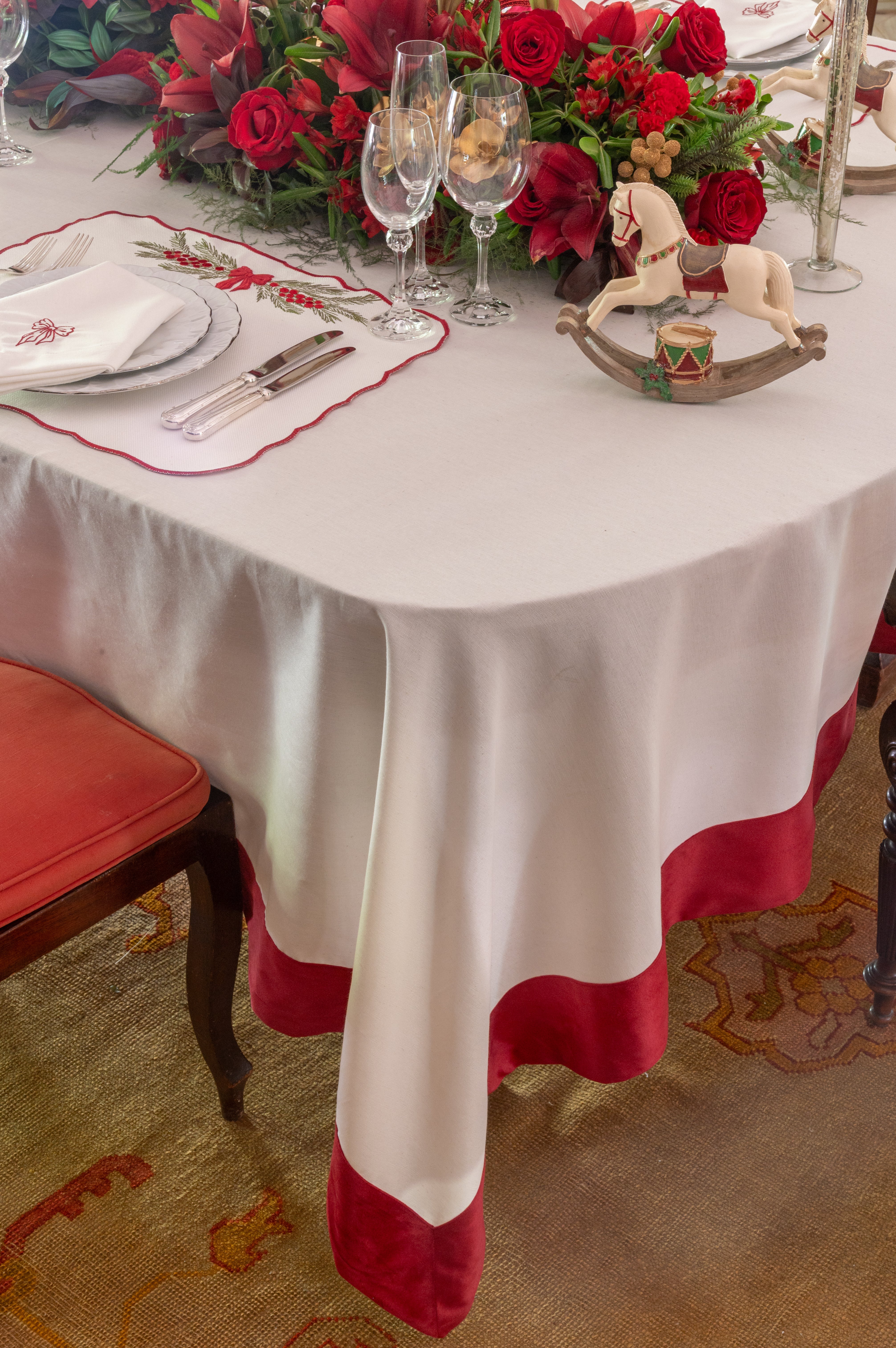 Toalha de Mesa Retangular Coleção Carrossel de Natal