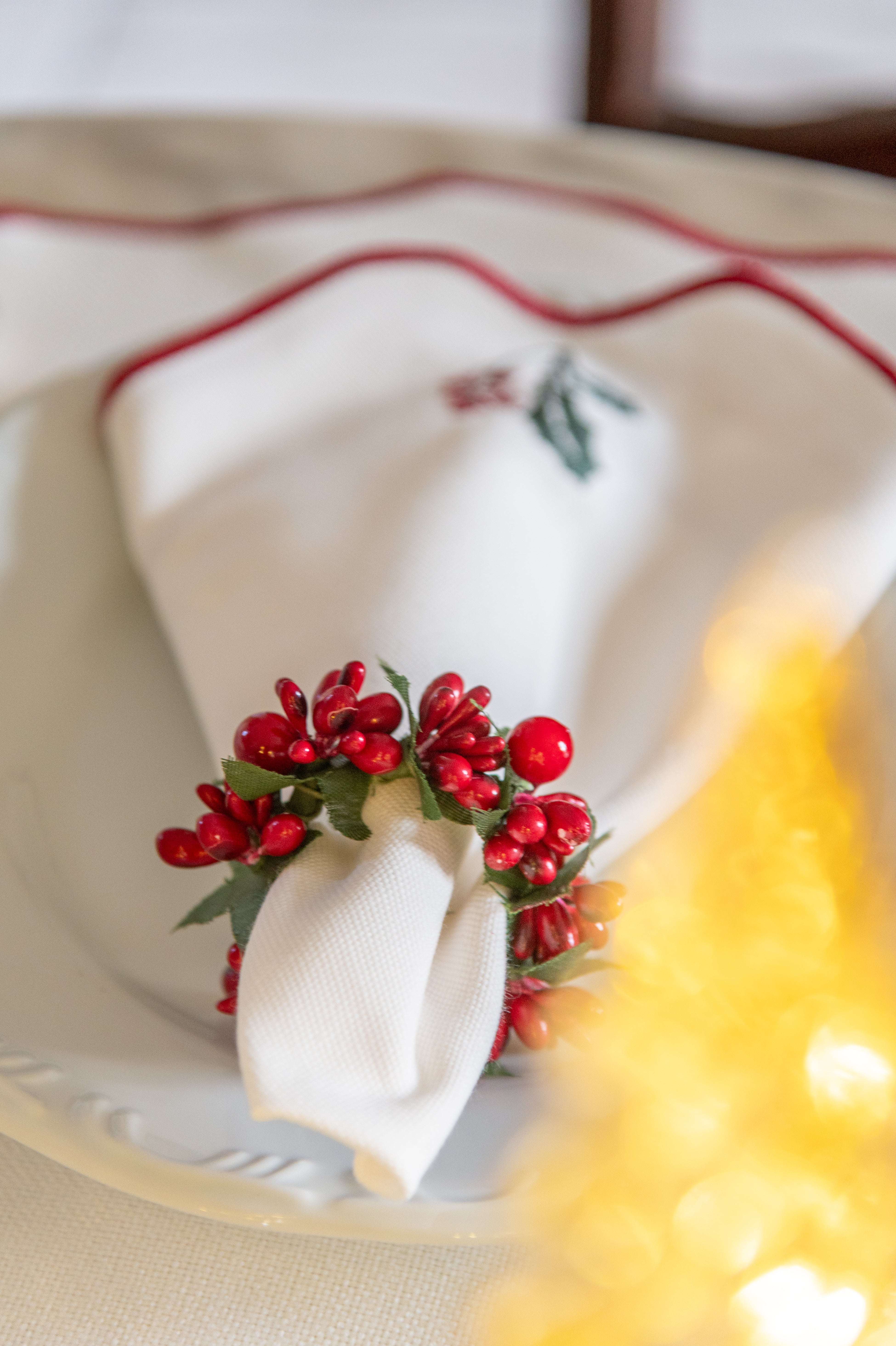 Porta Guardanapo Raminhos Natalinos