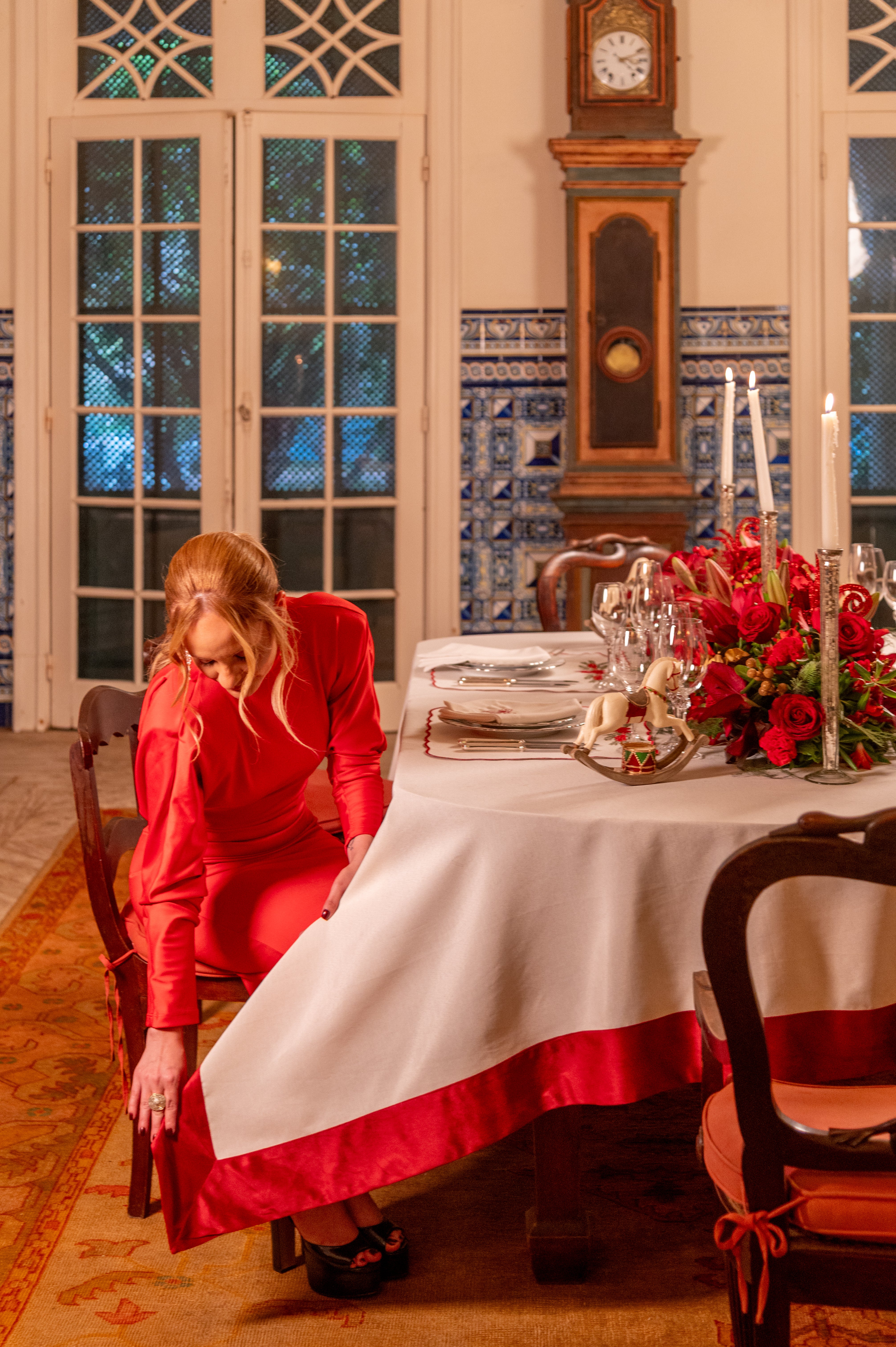 Toalha de Mesa Retangular Coleção Carrossel de Natal