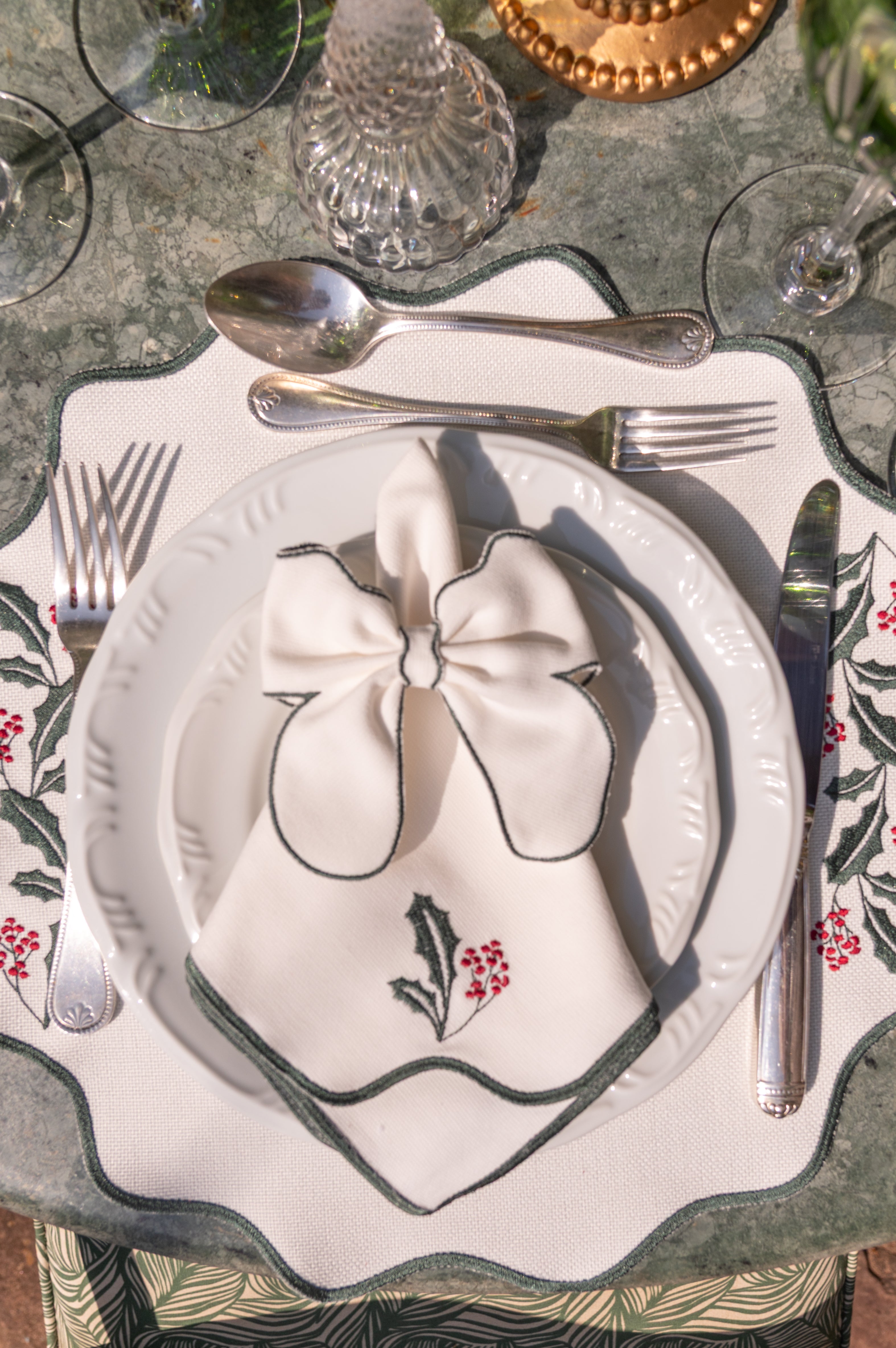 Guardanapo Raminhos Natalinos Verde