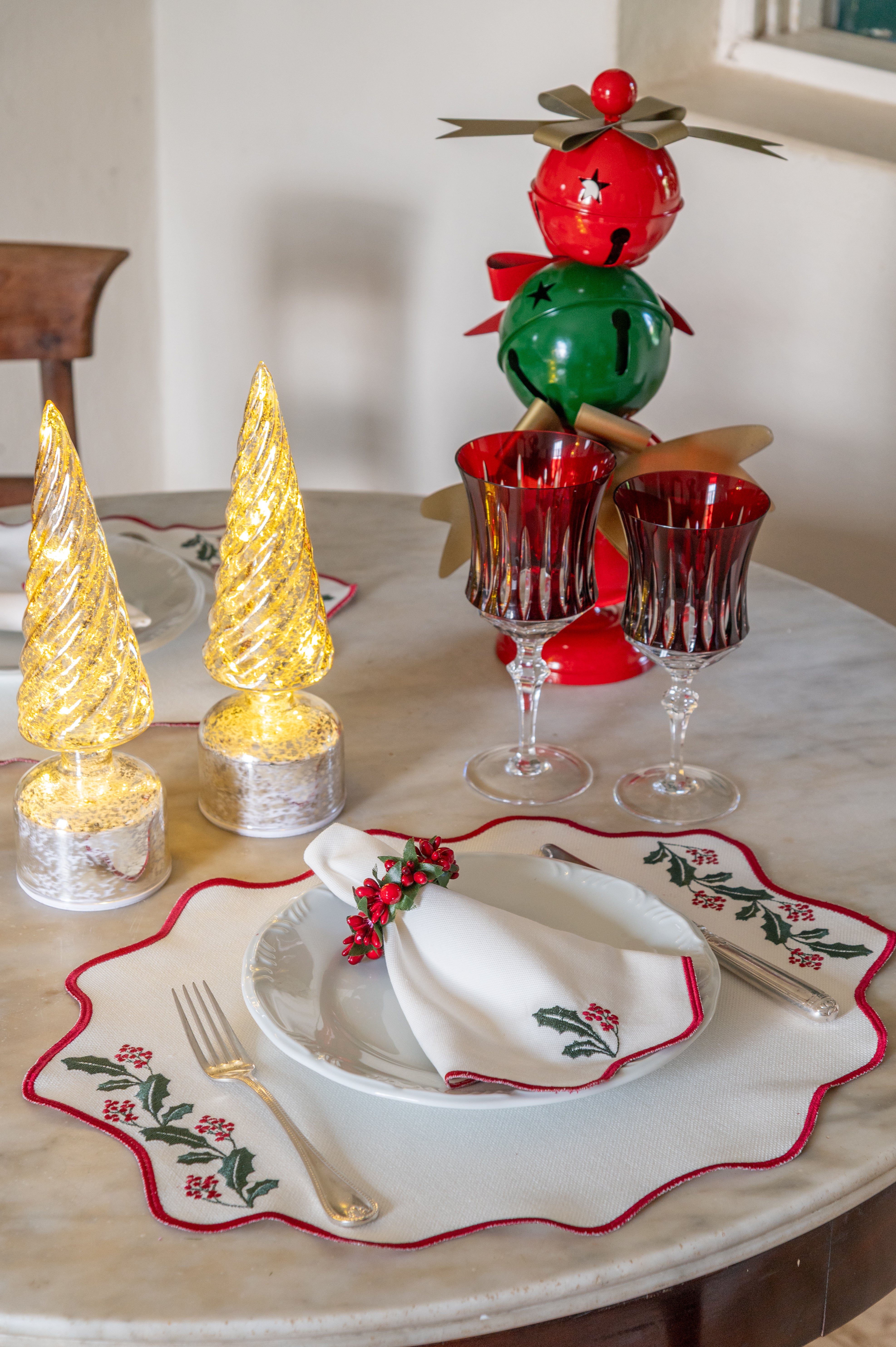 Árvore Giratória c/ Led Prata