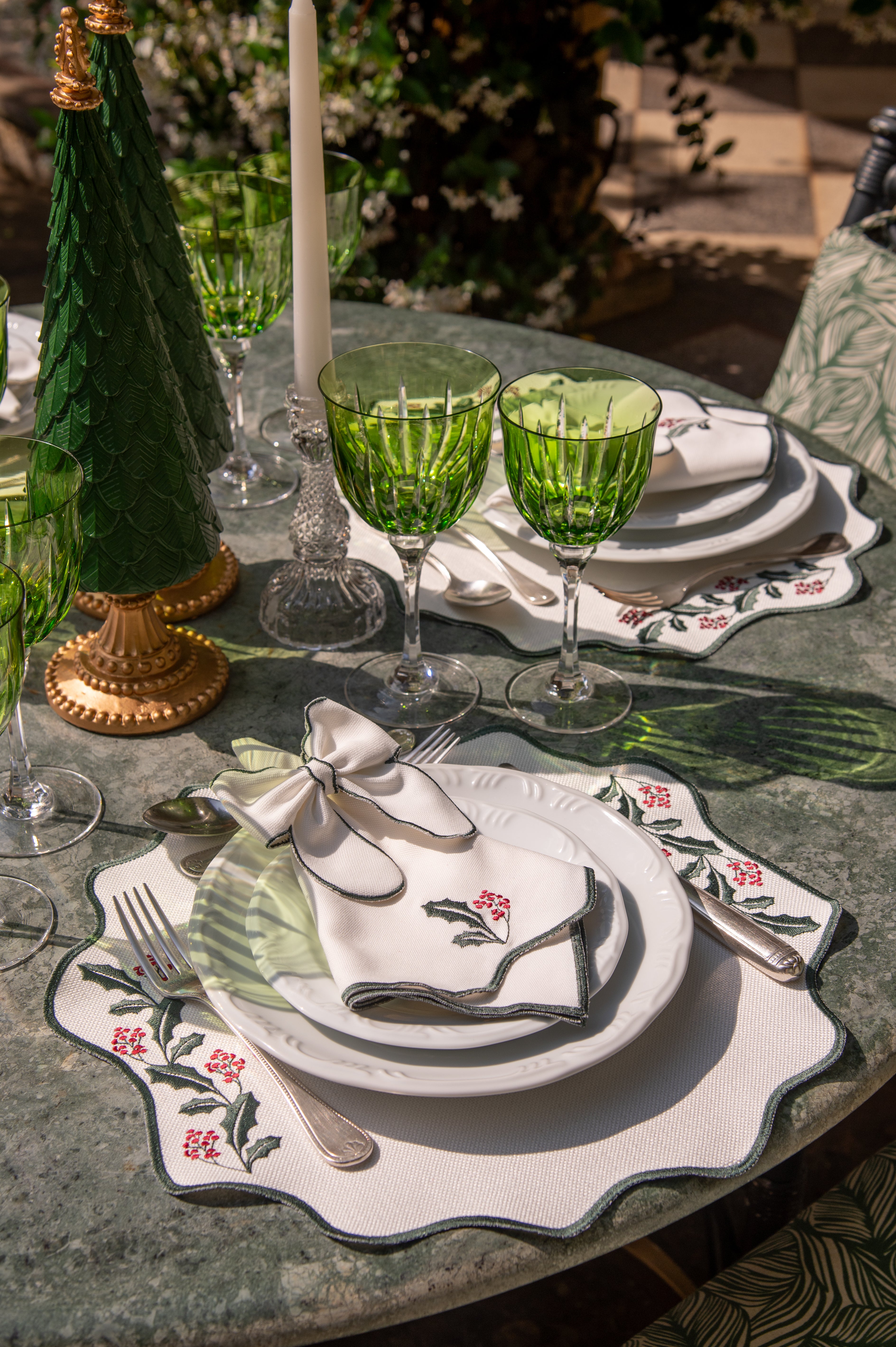 Lugar Americano Raminhos Natalinos Verde