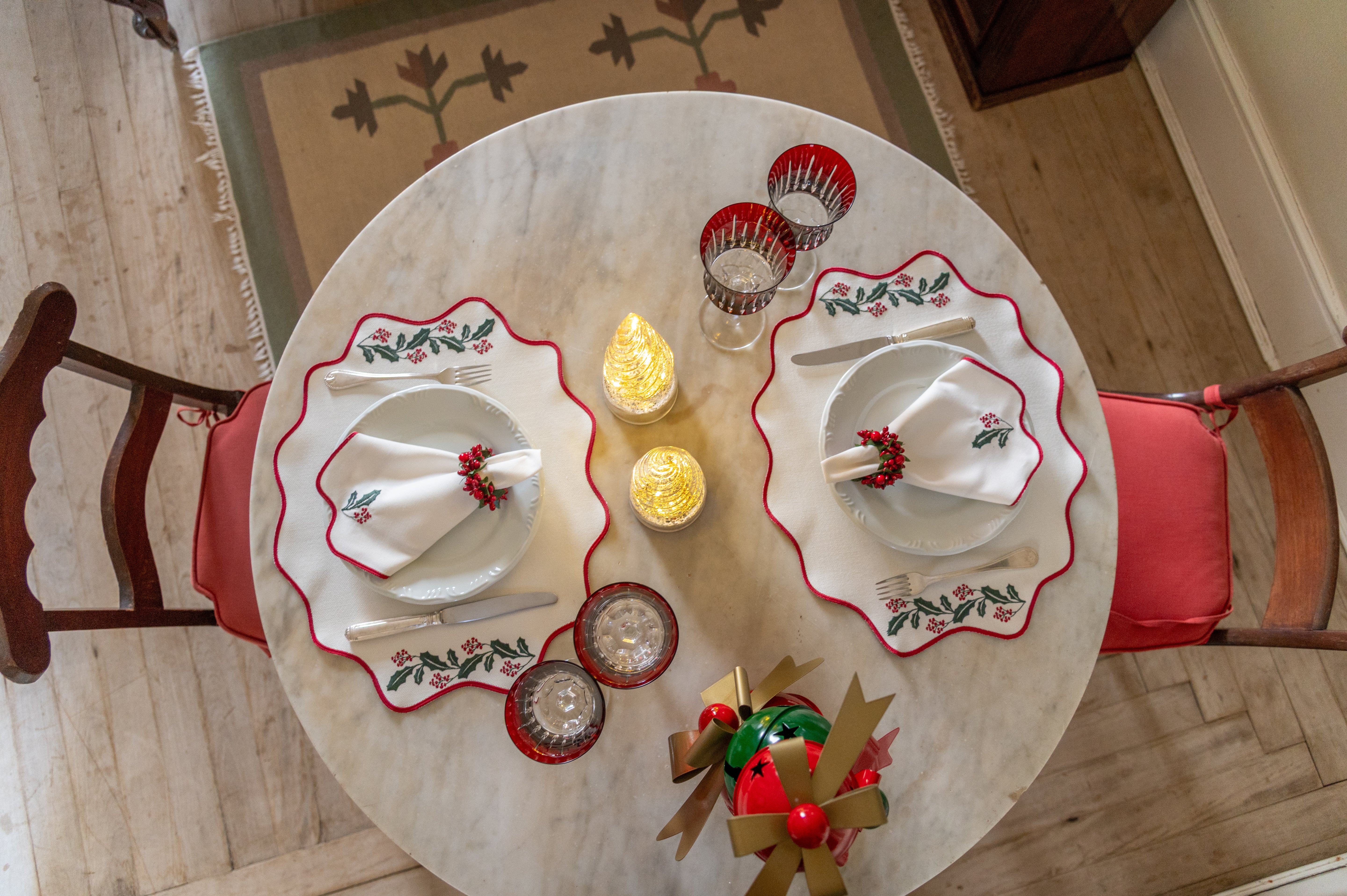 Árvore Giratória c/ Led Prata