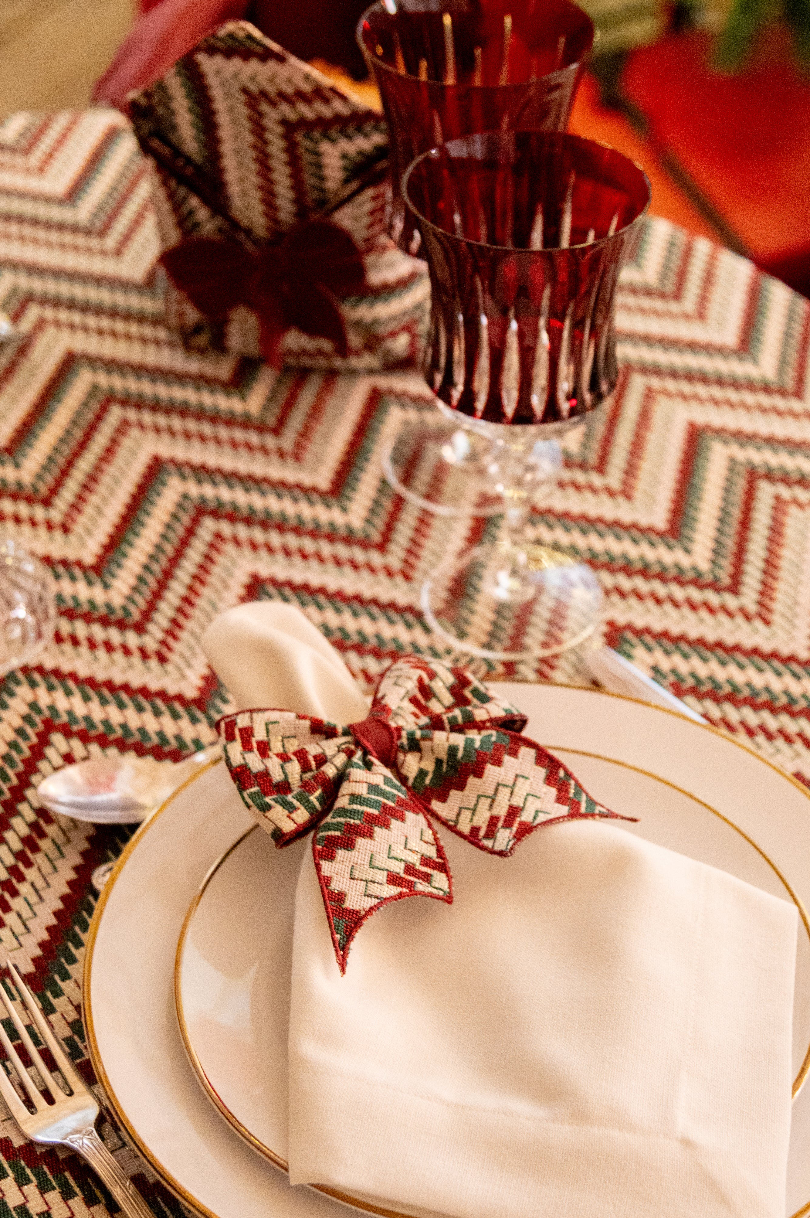 Porta Guardanapo Laço Magia do Natal