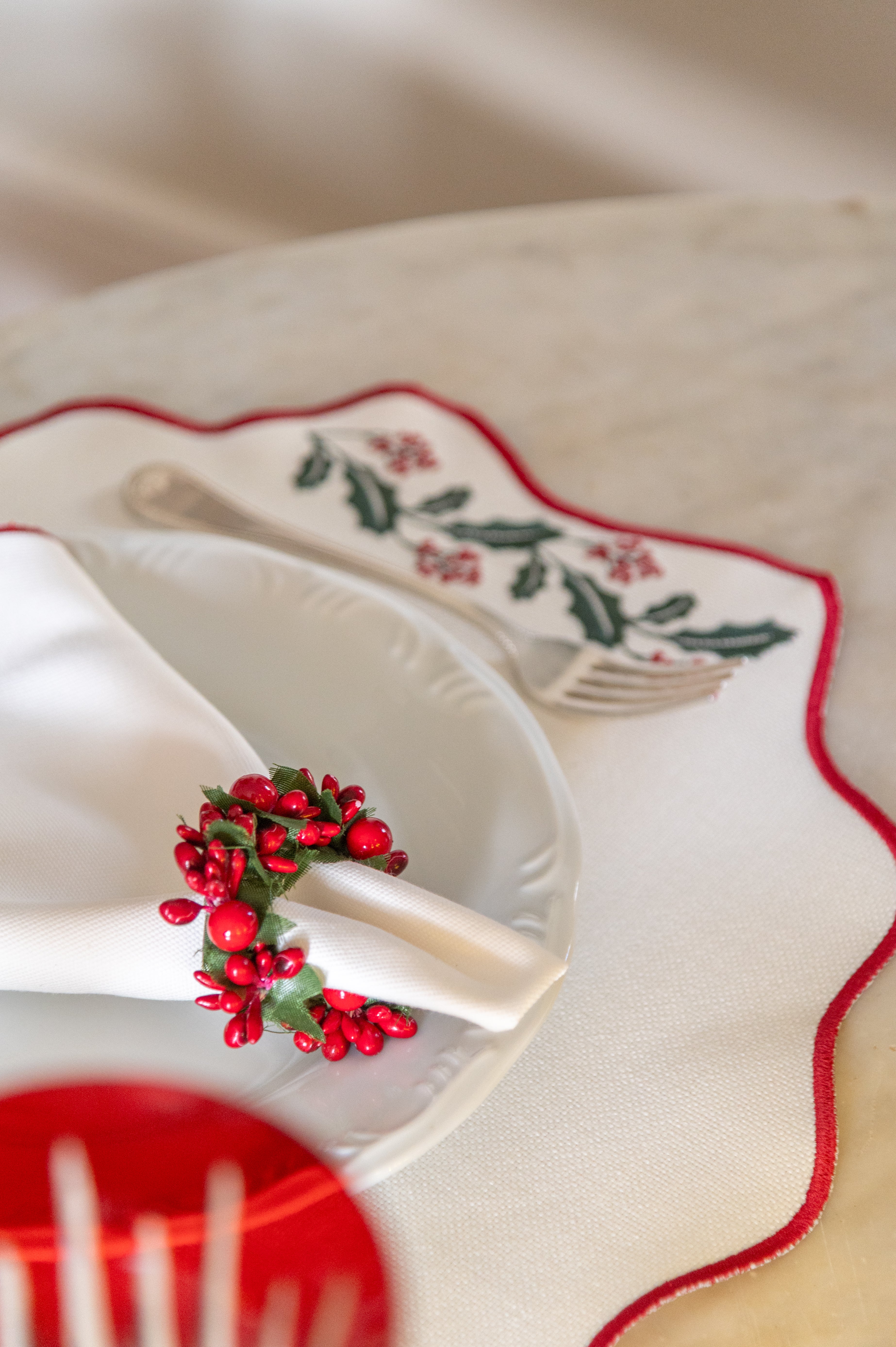 Porta Guardanapo Raminhos Natalinos