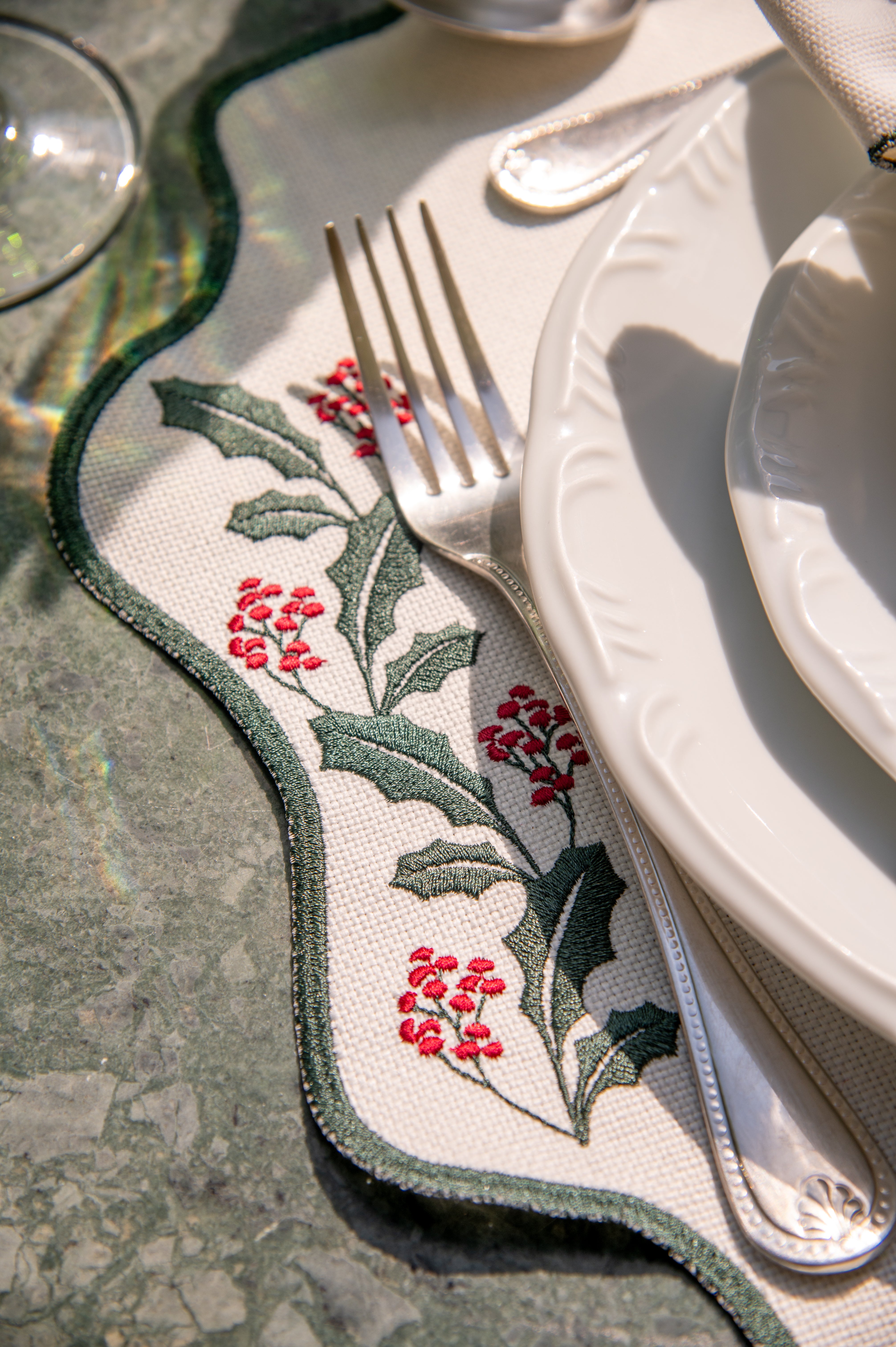 Lugar Americano Raminhos Natalinos Verde