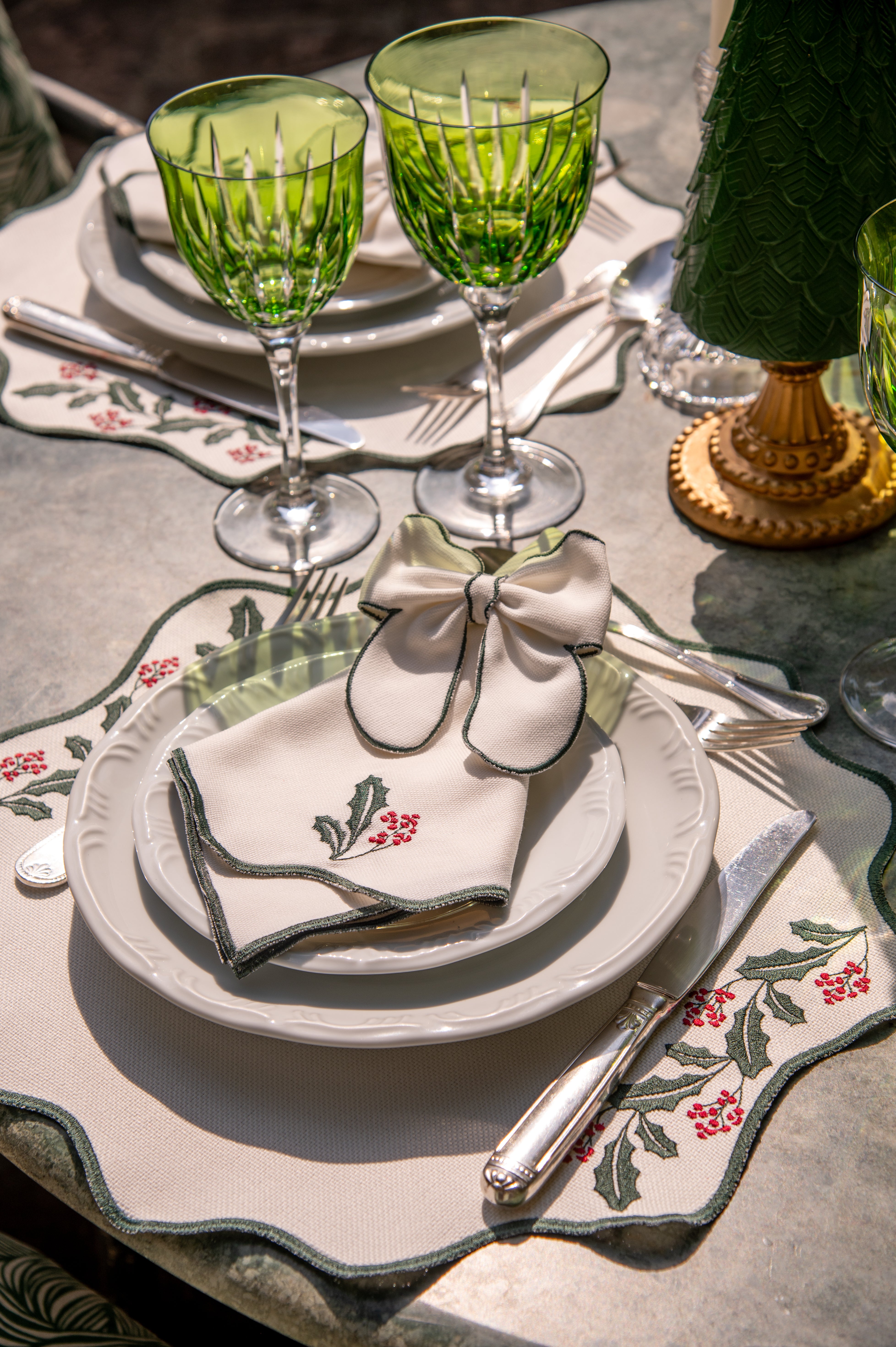 Lugar Americano Raminhos Natalinos Verde