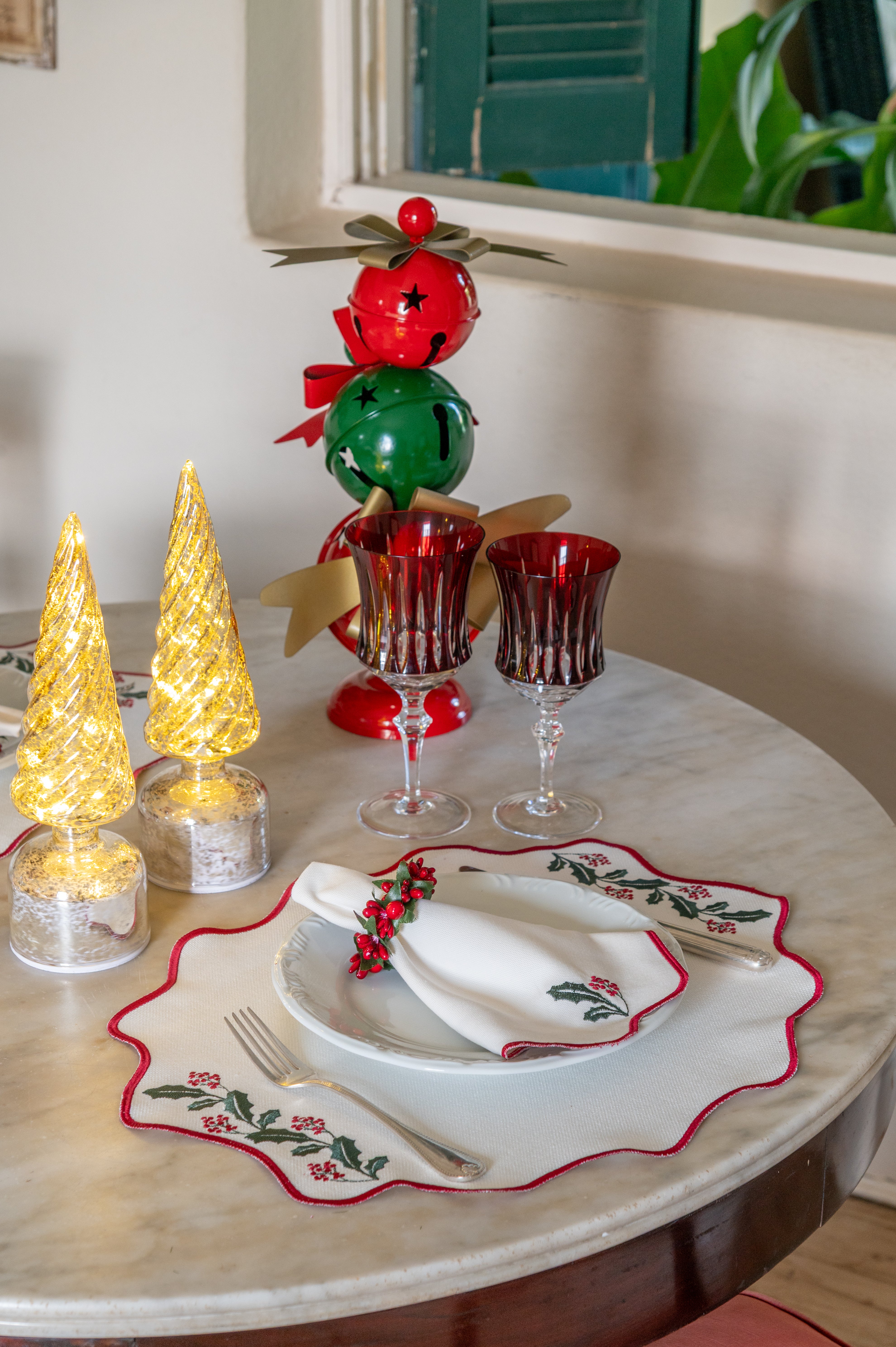 Árvore Giratória c/ Led Prata