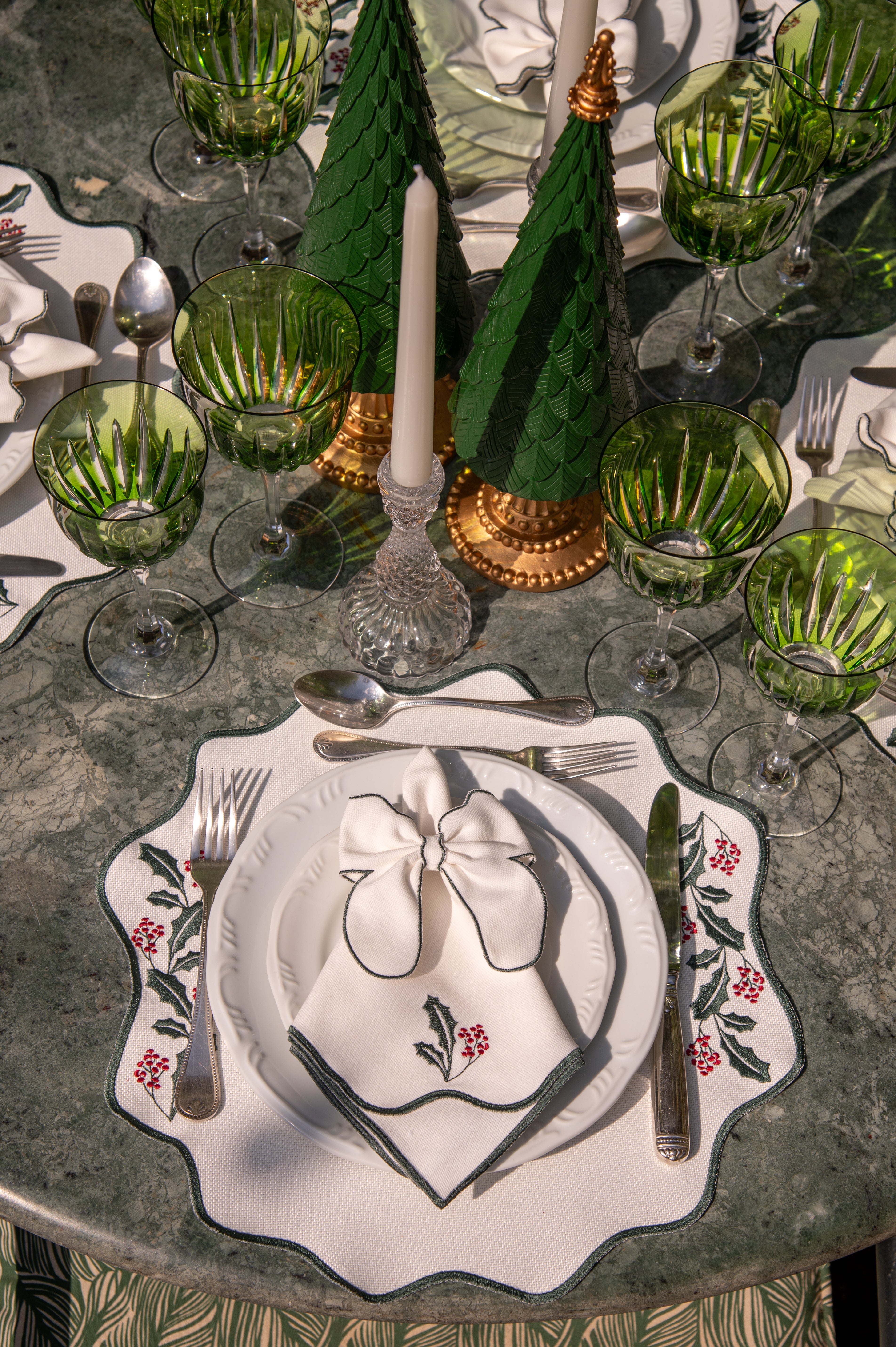 Lugar Americano Raminhos Natalinos Verde