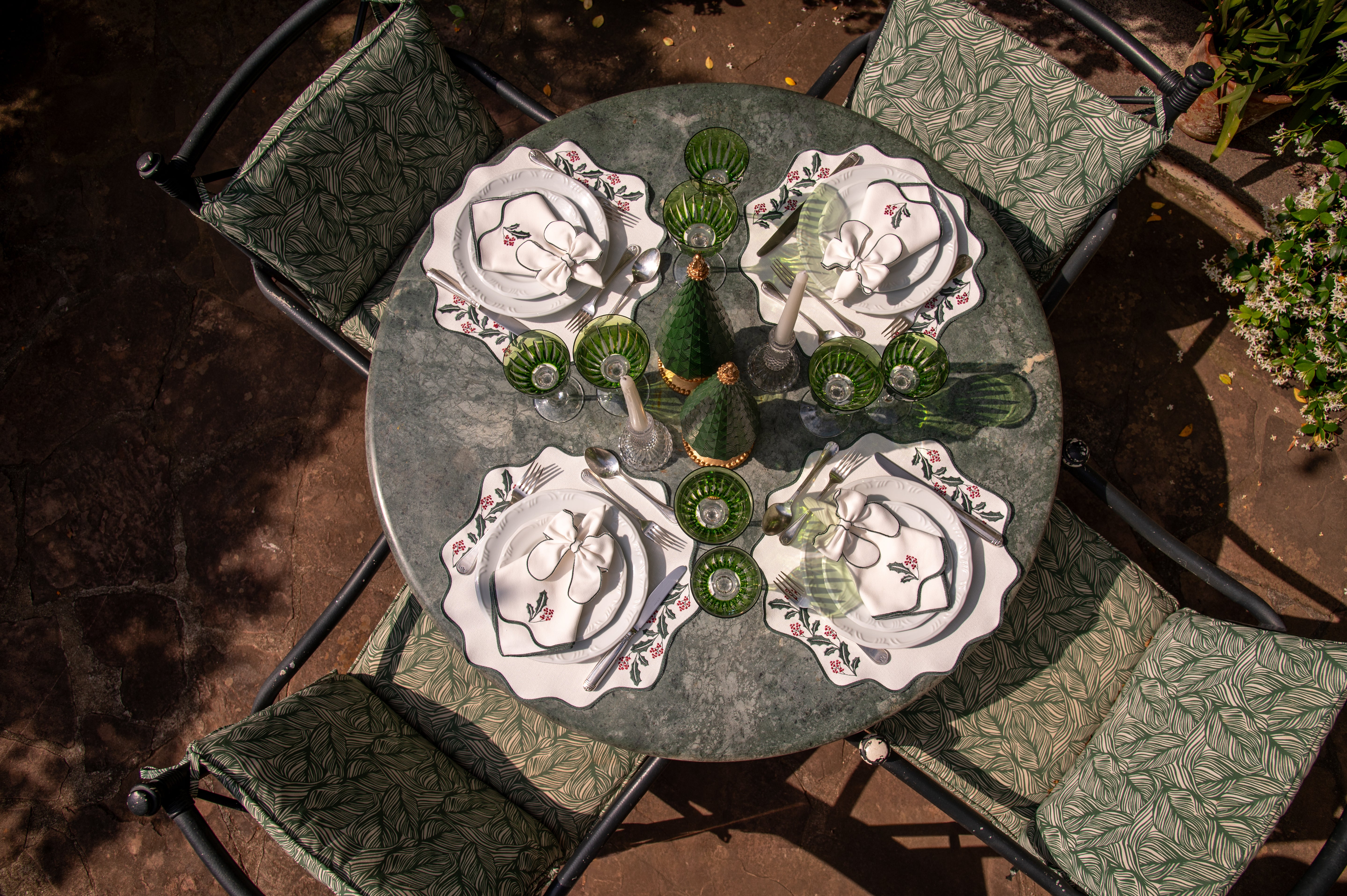 Lugar Americano Raminhos Natalinos Verde