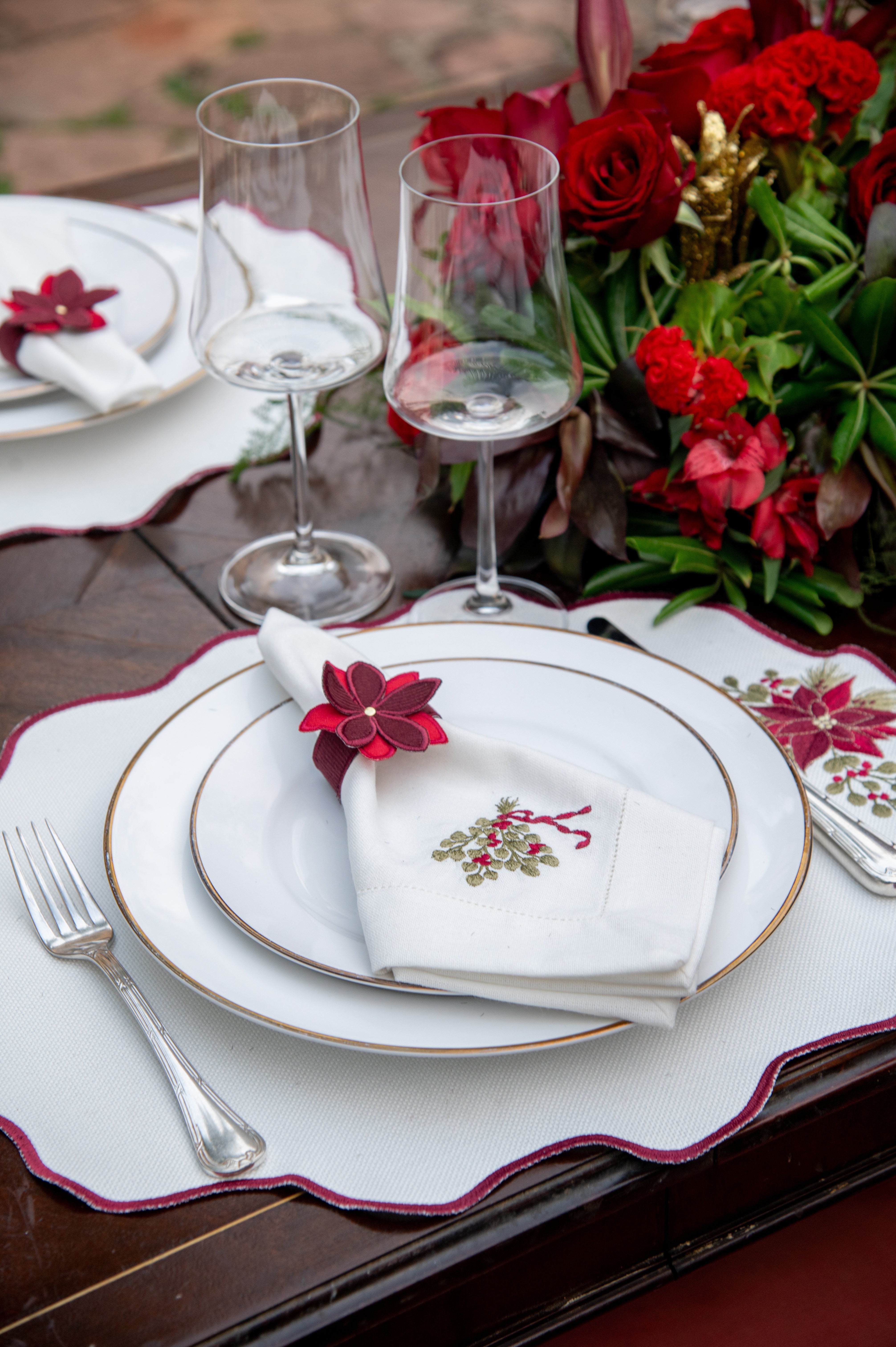 Porta Guardanapo Poinsétia Coleção Natalina