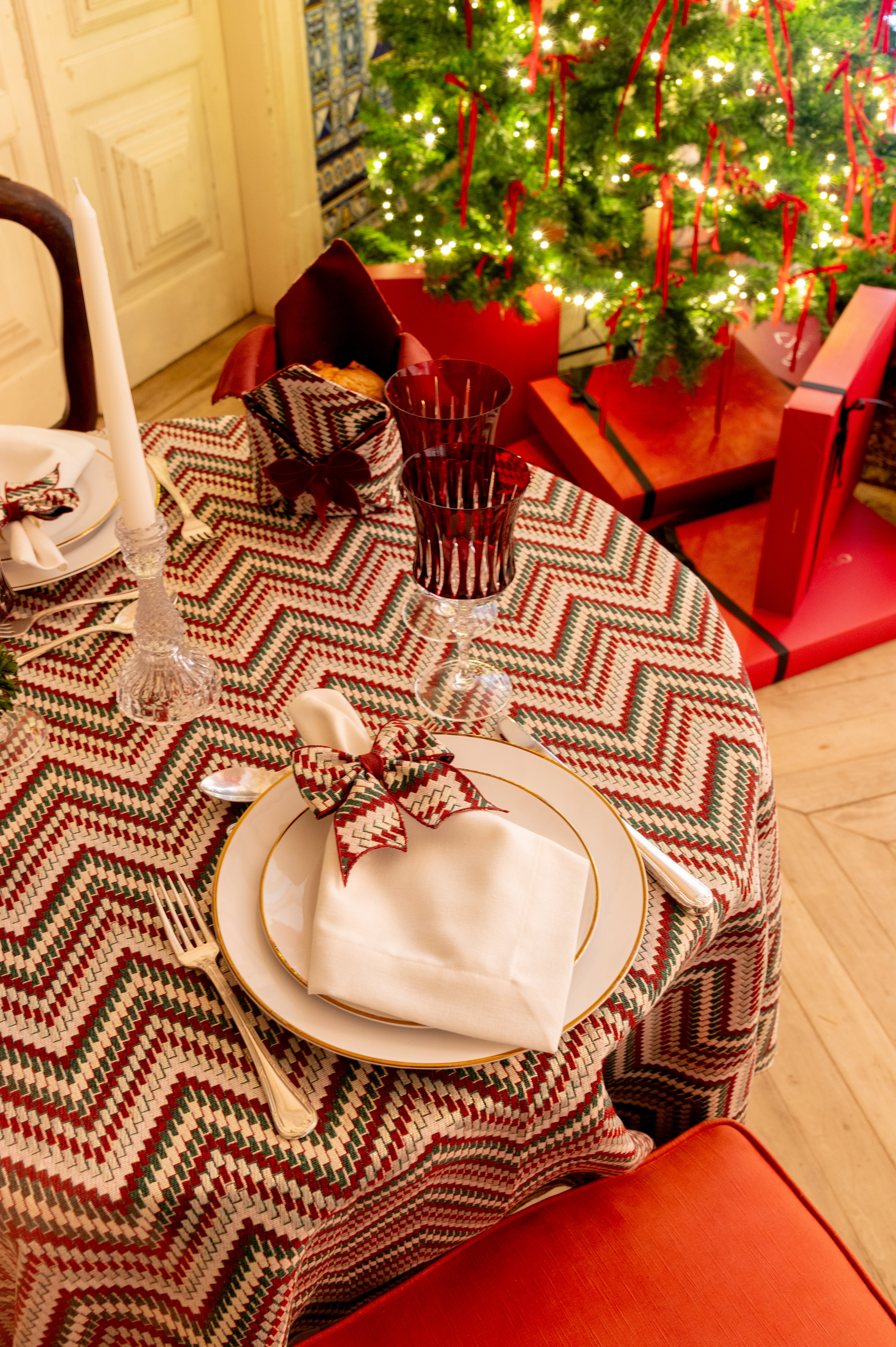 Porta Guardanapo Laço Magia do Natal