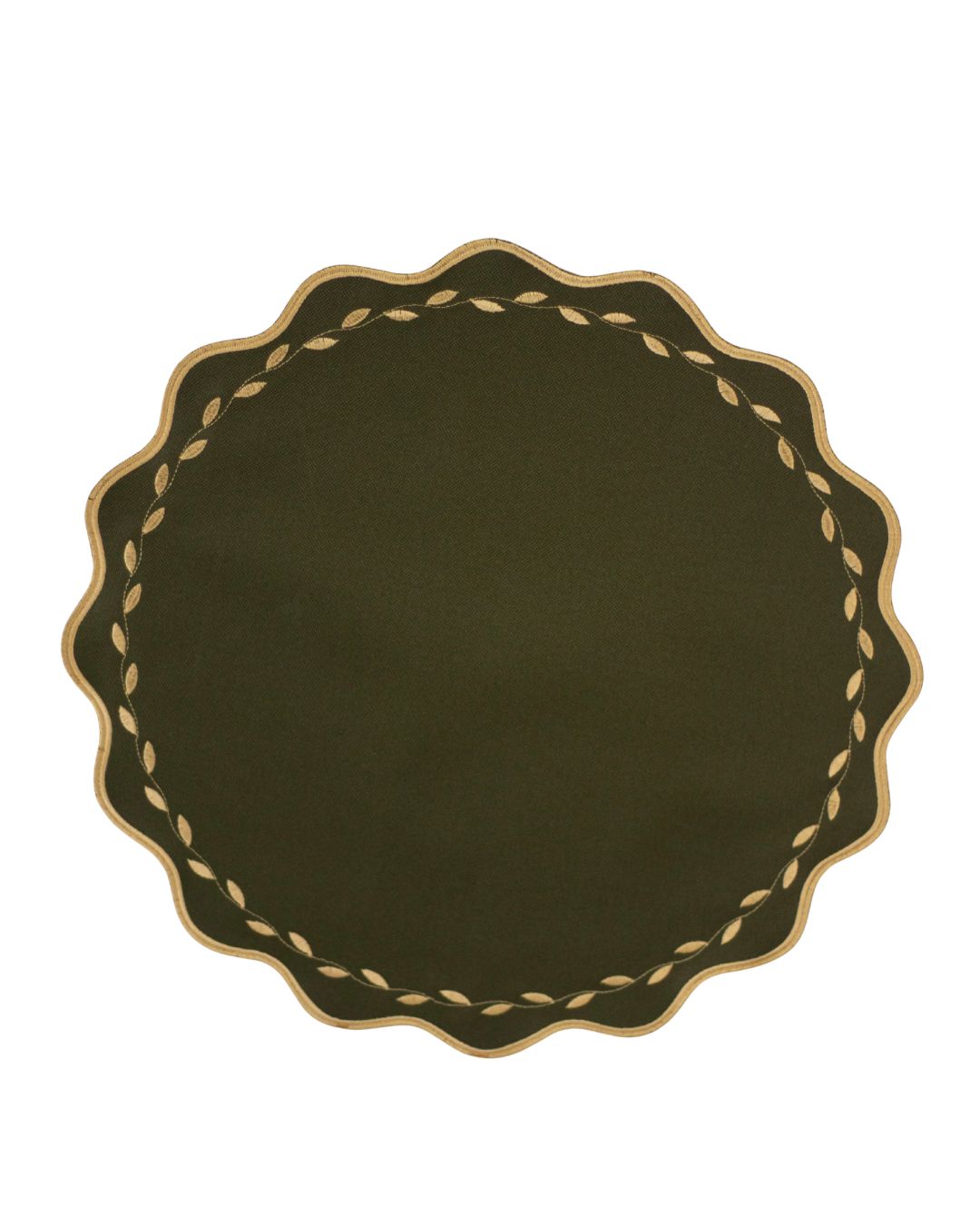 Lugar Americano Folhas Douradas Verde – Redondo